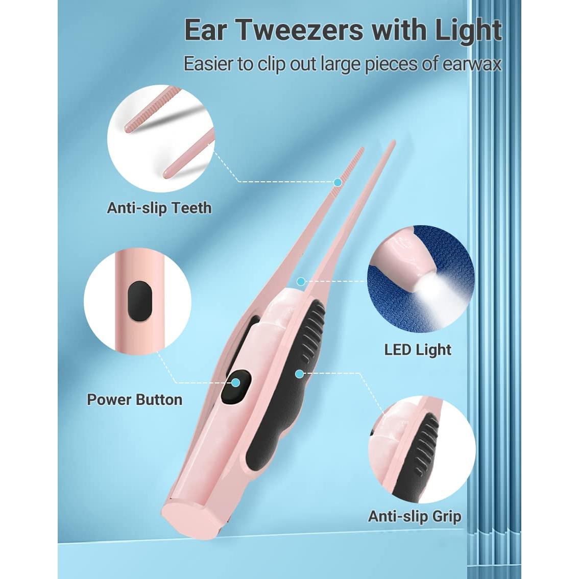 Kit de Limpieza de Oídos TEYIYES con Luz Recargable 7 Piezas