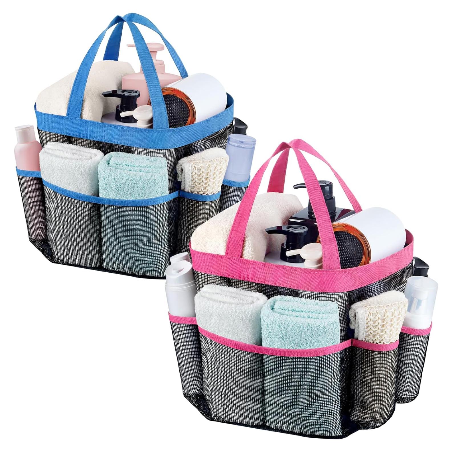 Caddy de Ducha Attmu 2 Pack Malla Secado Rápido Rosa Azul