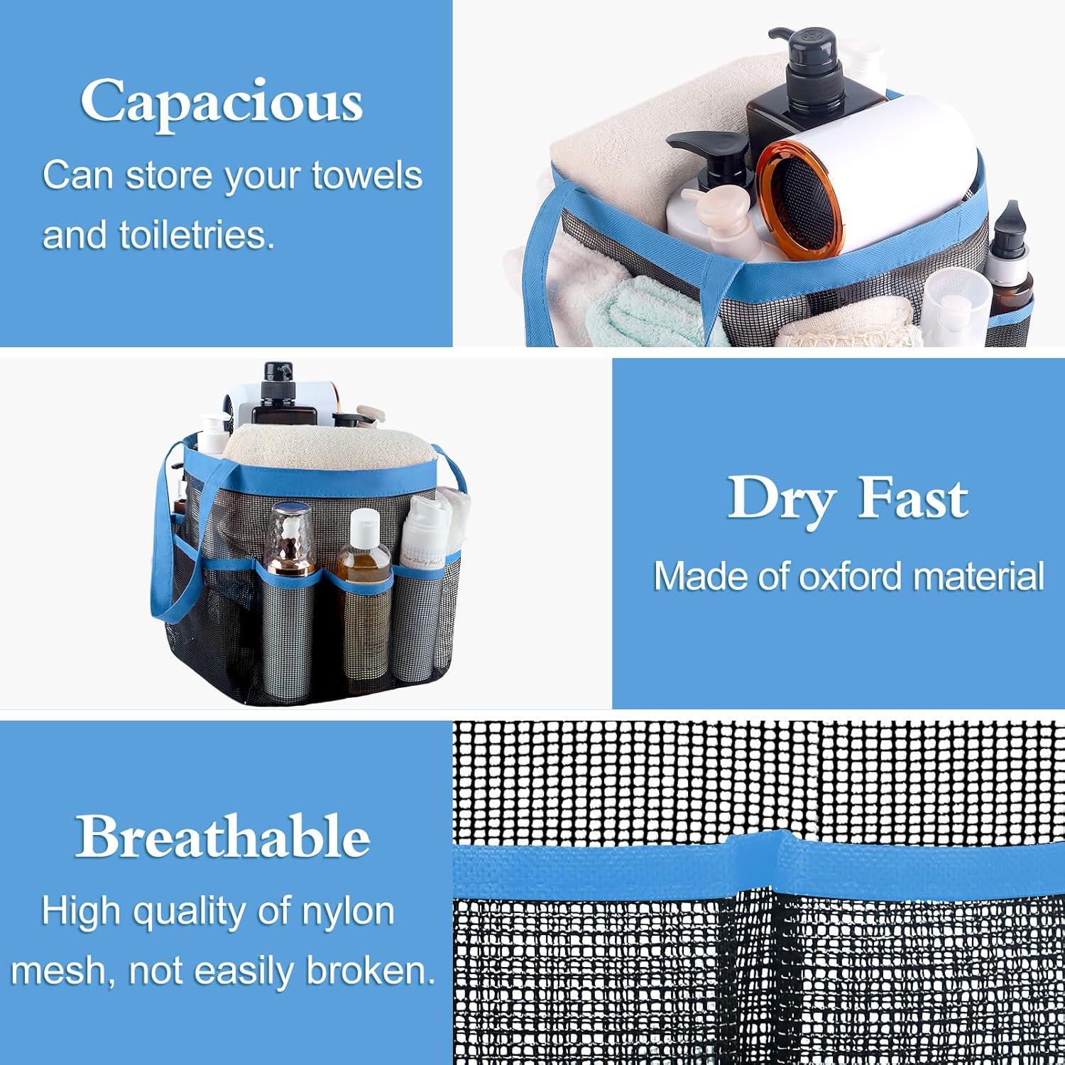 Caddy de Ducha Attmu 2 Pack Malla Secado Rápido Rosa Azul