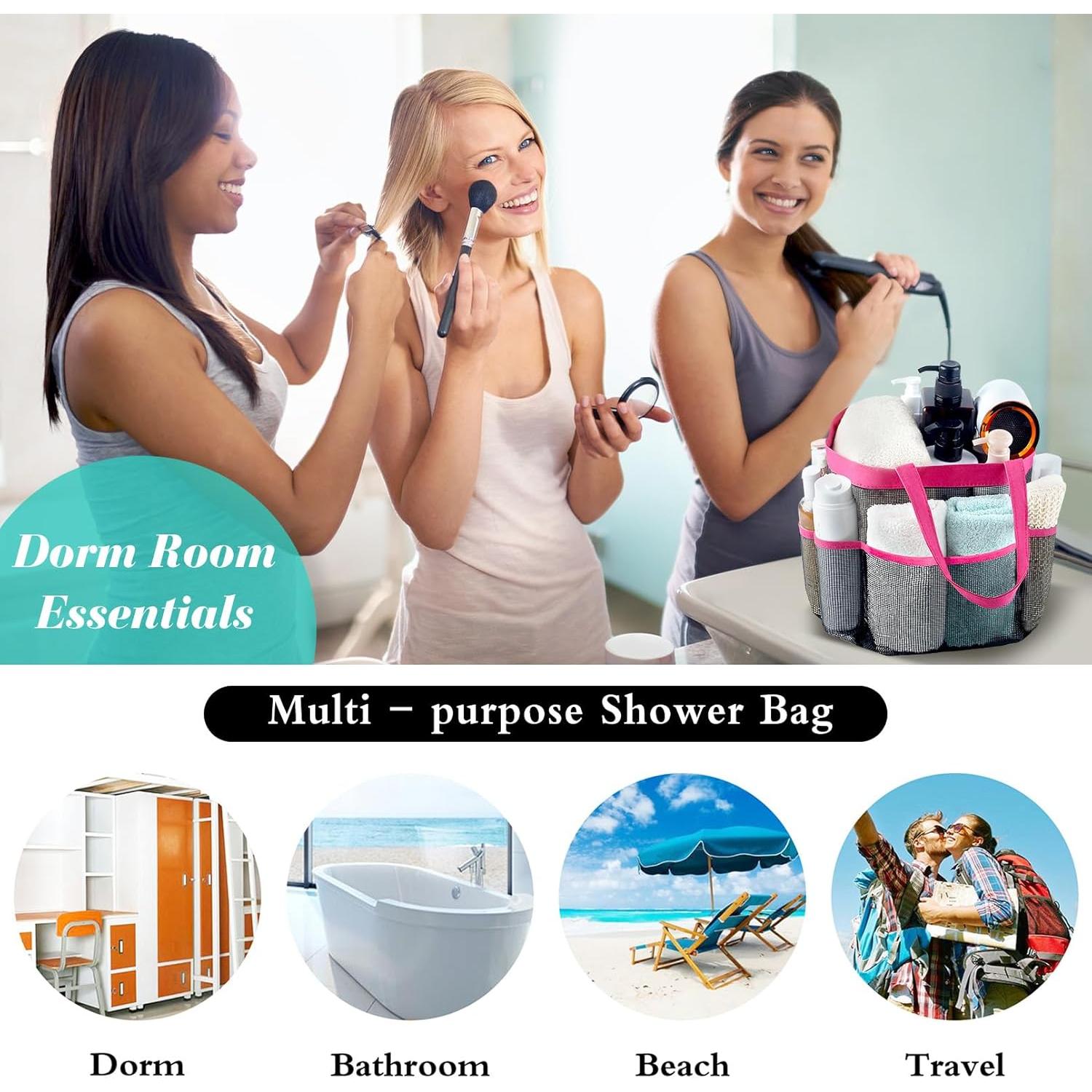 Caddy de Ducha Attmu 2 Pack Malla Secado Rápido Rosa Azul