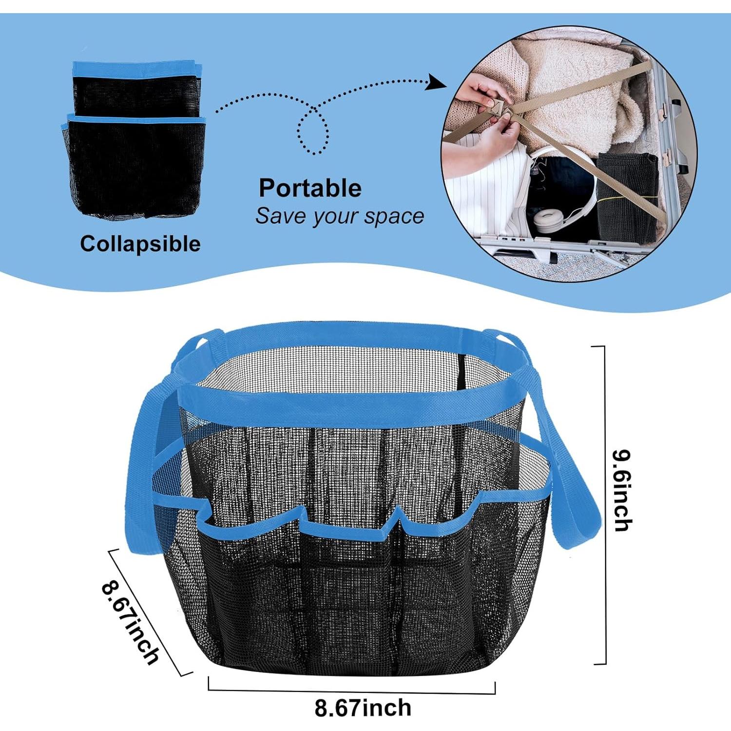 Caddy de Ducha Attmu 2 Pack Malla Secado Rápido Rosa Azul