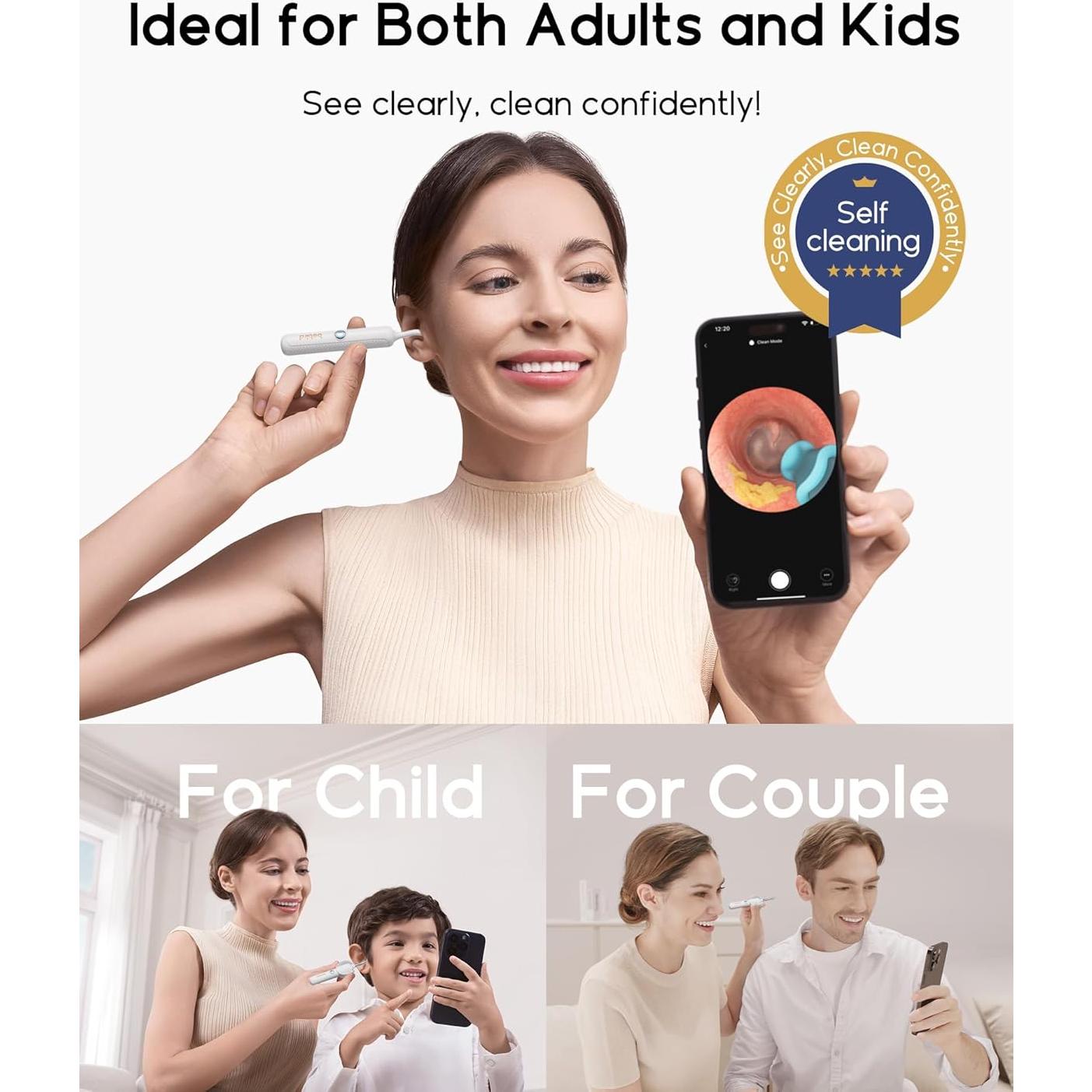 Bebird Earsight Plus R37R Kit Limpieza Oídos Cámara HD