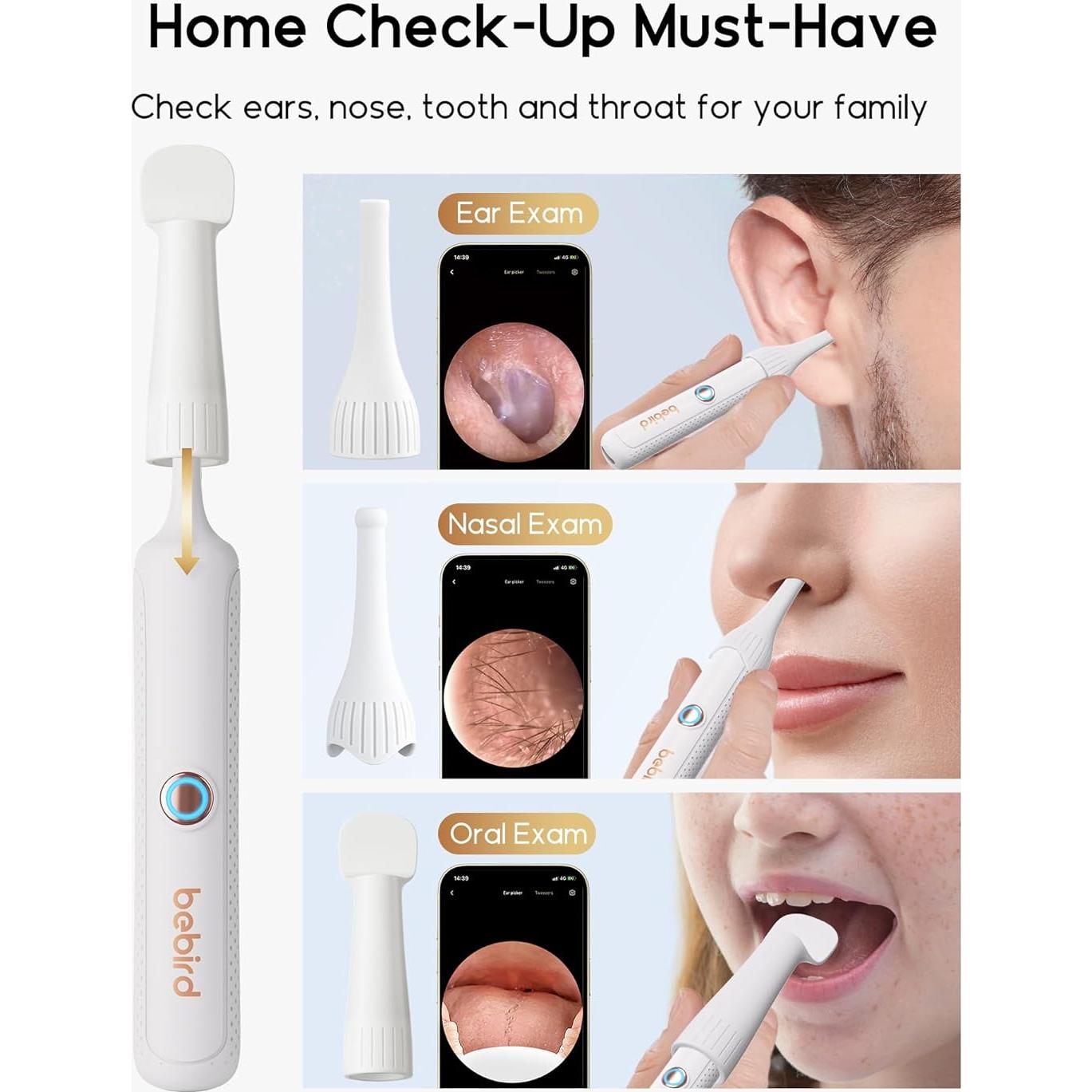 Bebird Earsight Plus R37R Kit Limpieza Oídos Cámara HD