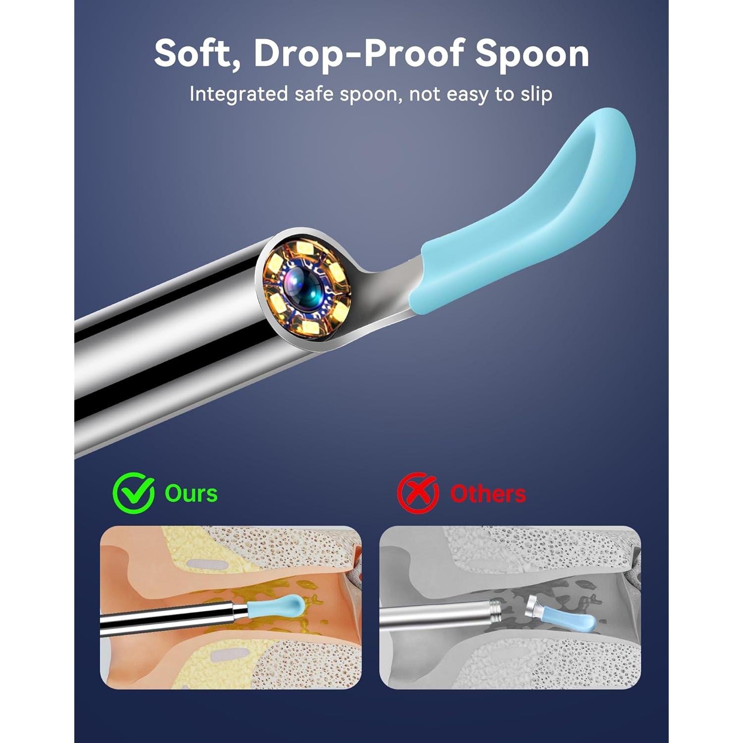 Limpiador de Oídos Jegoat con Cámara HD 1080P y 6 LED