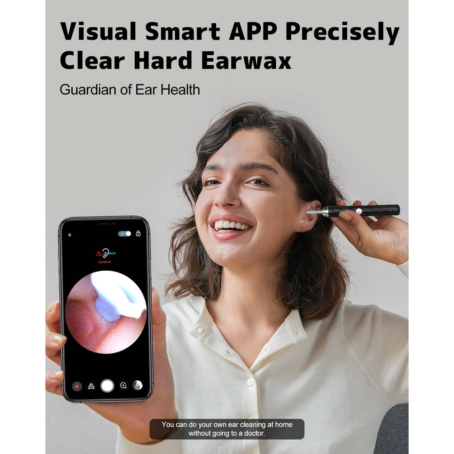 Limpiador de Oídos Nyotall con Cámara 1296P y Luz LED