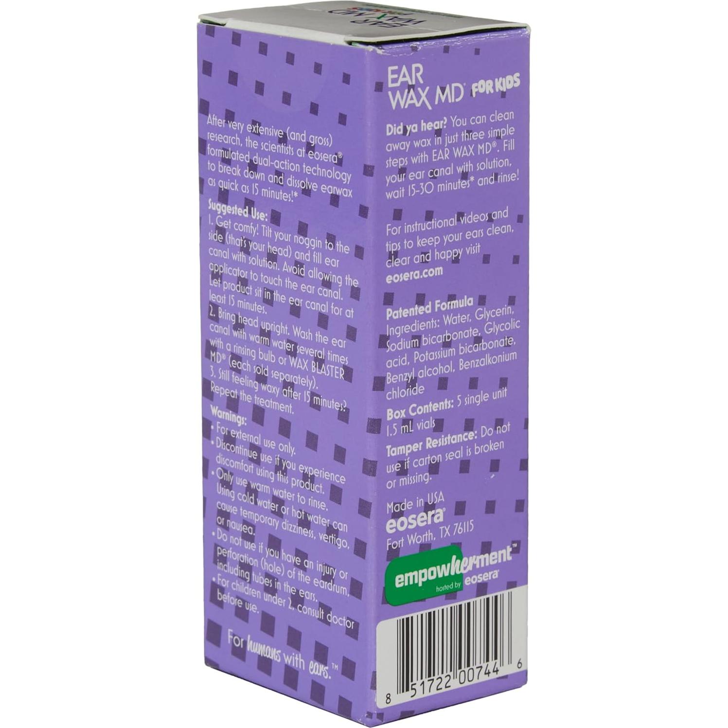 Gotas Limpiadoras de Cerumen Eosera para Niños - 5 Frascos