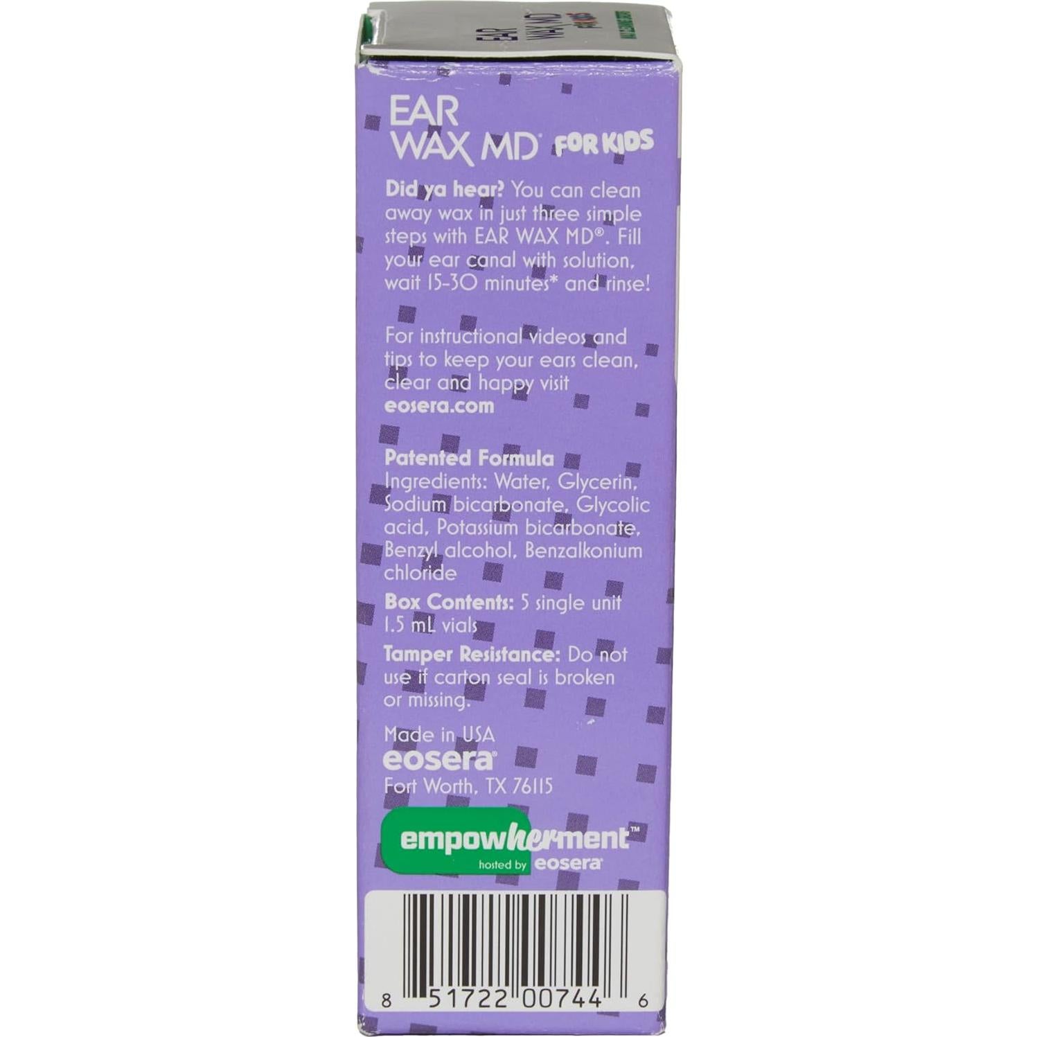 Gotas Limpiadoras de Cerumen Eosera para Niños - 5 Frascos