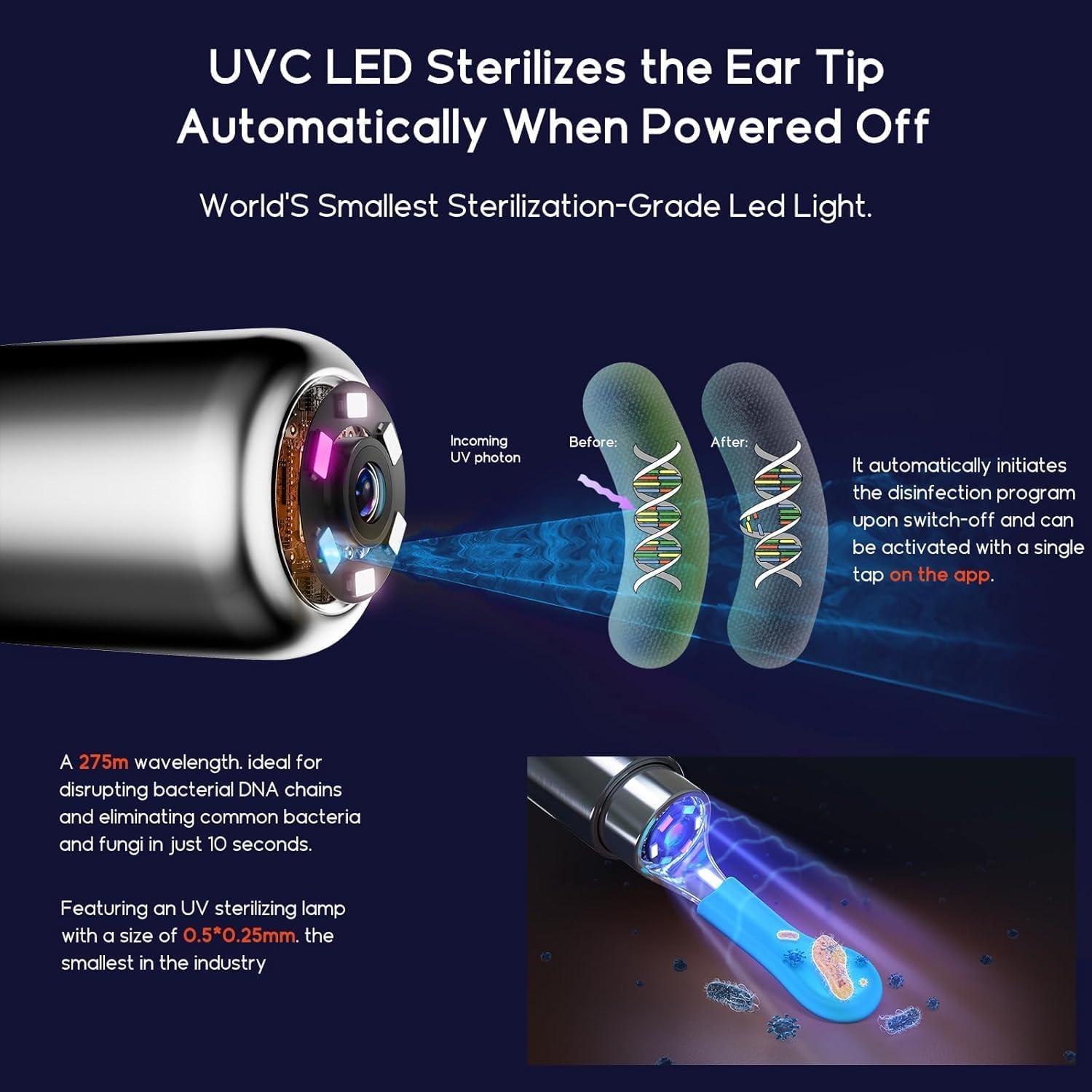 Bebird H30 Kit de Limpieza de Oído con Cámara y Luz LED