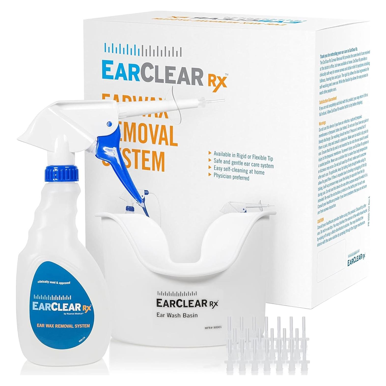 Kit de Limpieza de Oídos EarClear Rx - 20 Puntas y Lavador