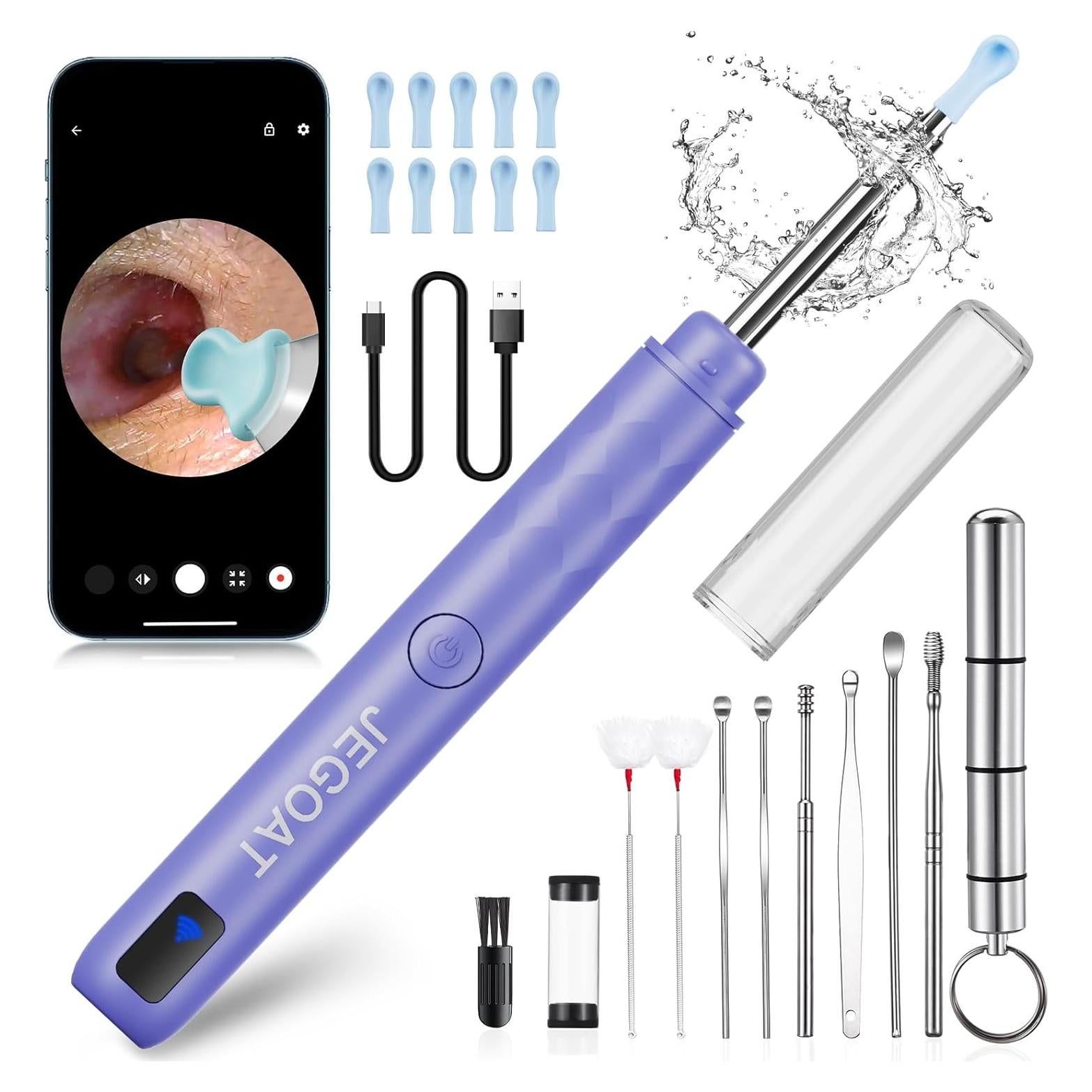 Kit Eliminación Cerumen Jegoat con Cámara HD y 9 Puntas