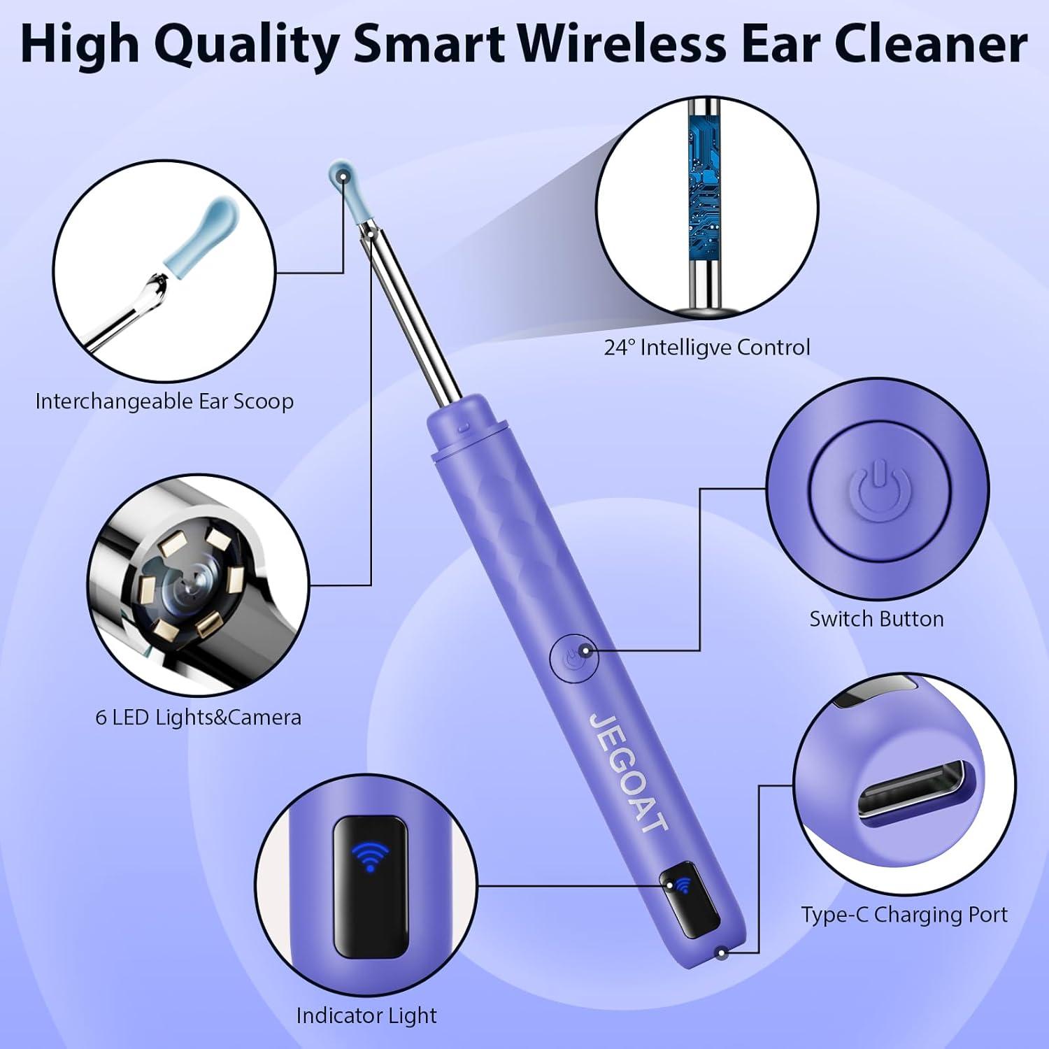 Kit Eliminación Cerumen Jegoat con Cámara HD y 9 Puntas