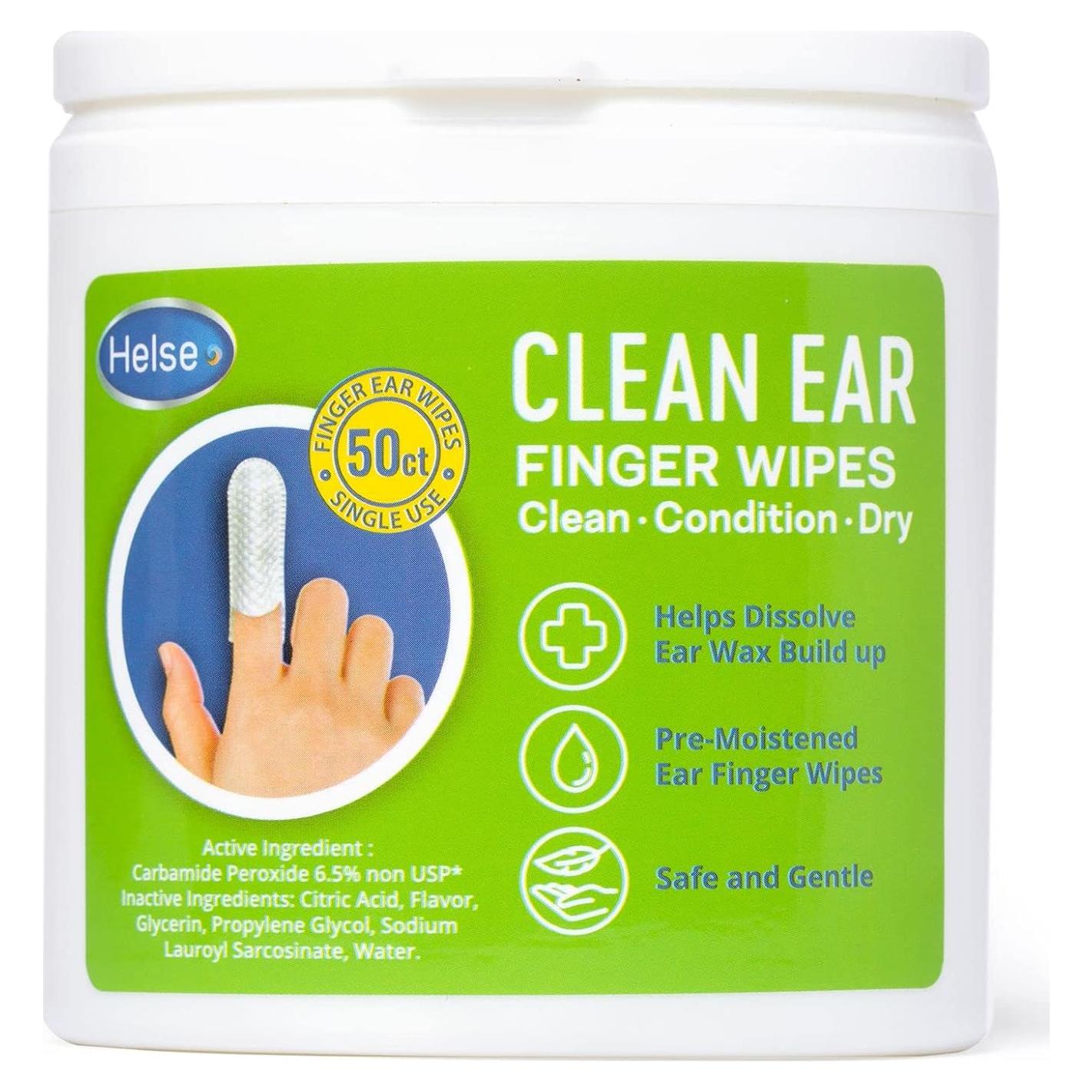 Guantes de limpieza de oídos Helse | 50 toallitas desechables
