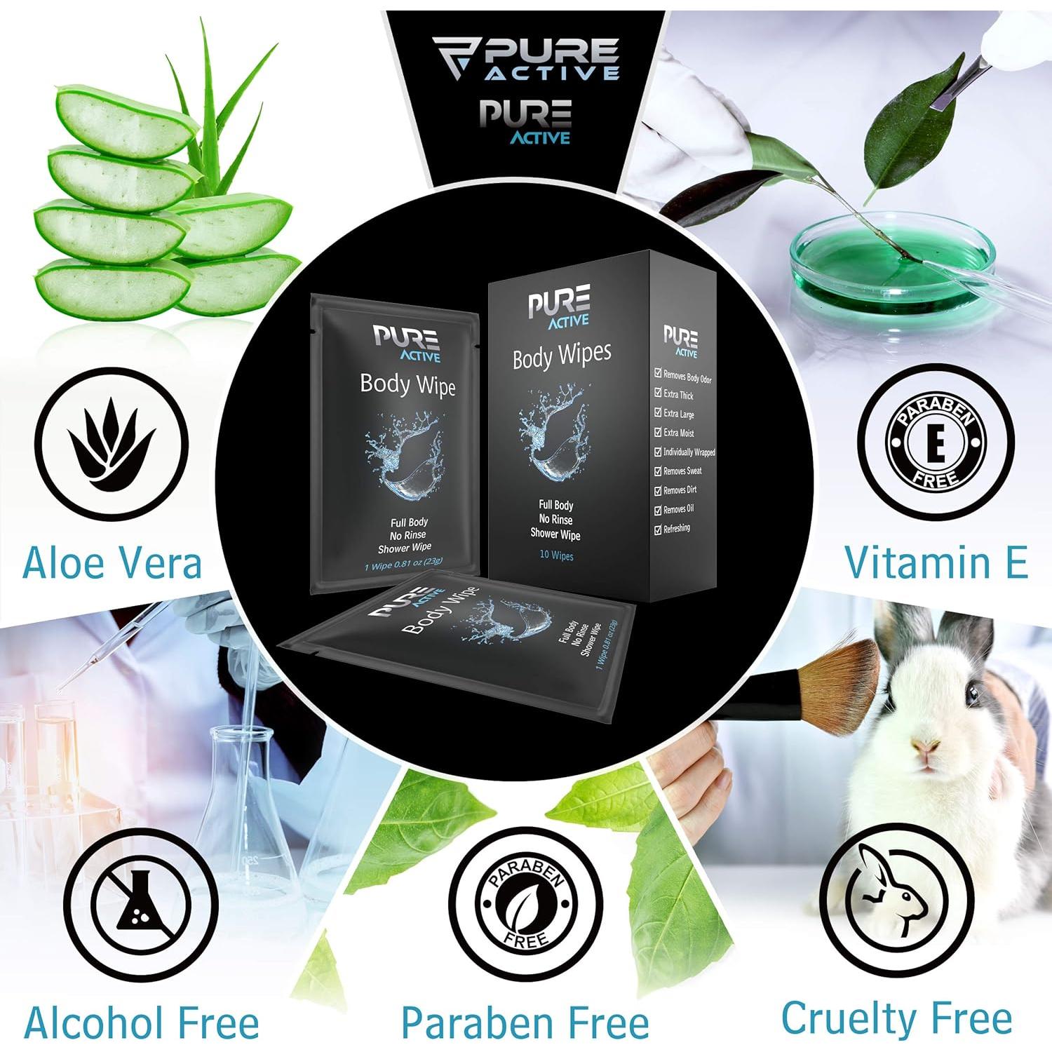 Toallitas Corporales Pure Active 60 Unidades Hipoalergénicas