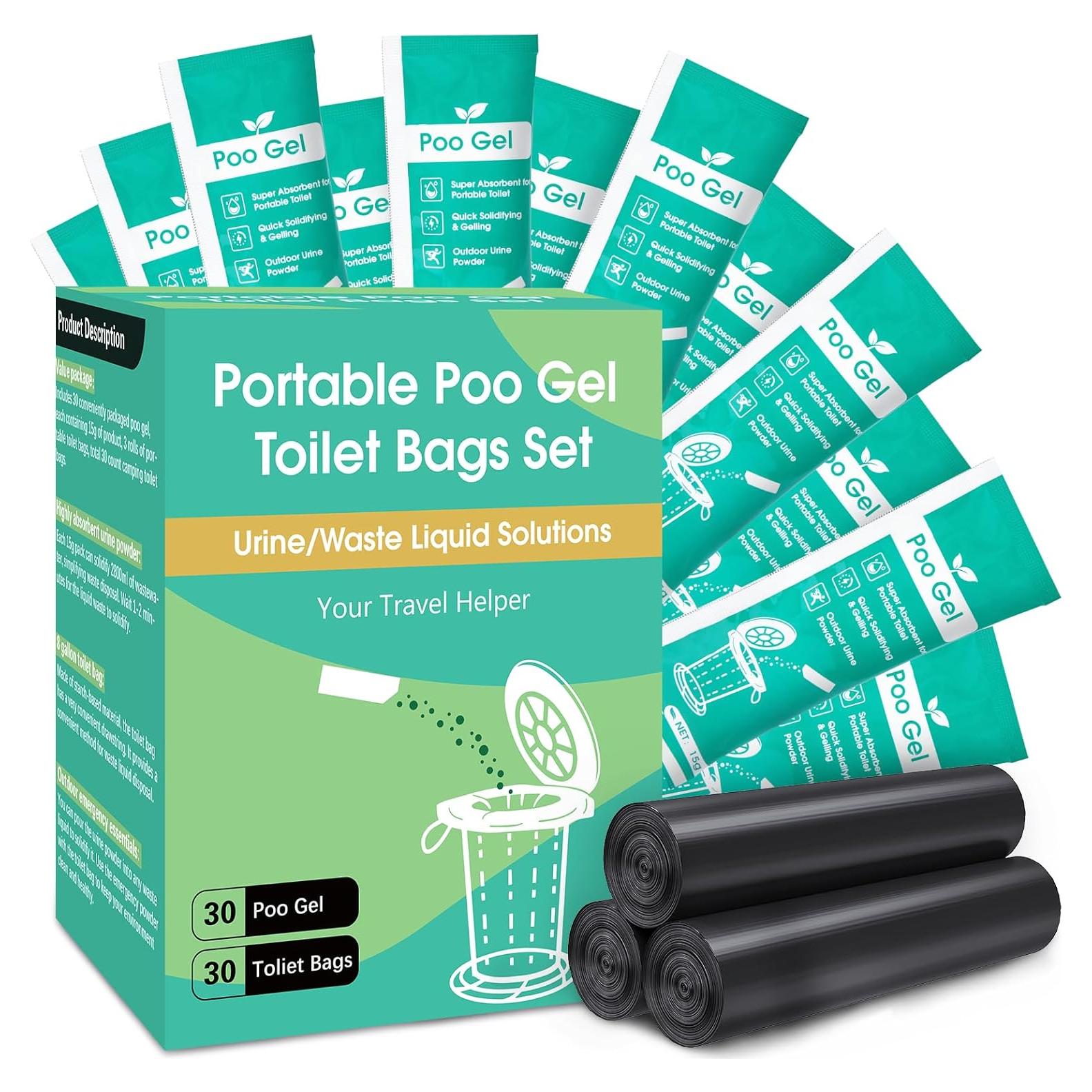 30 Bolsas de Inodoro Portátil Pakimi 8 Galones Camping