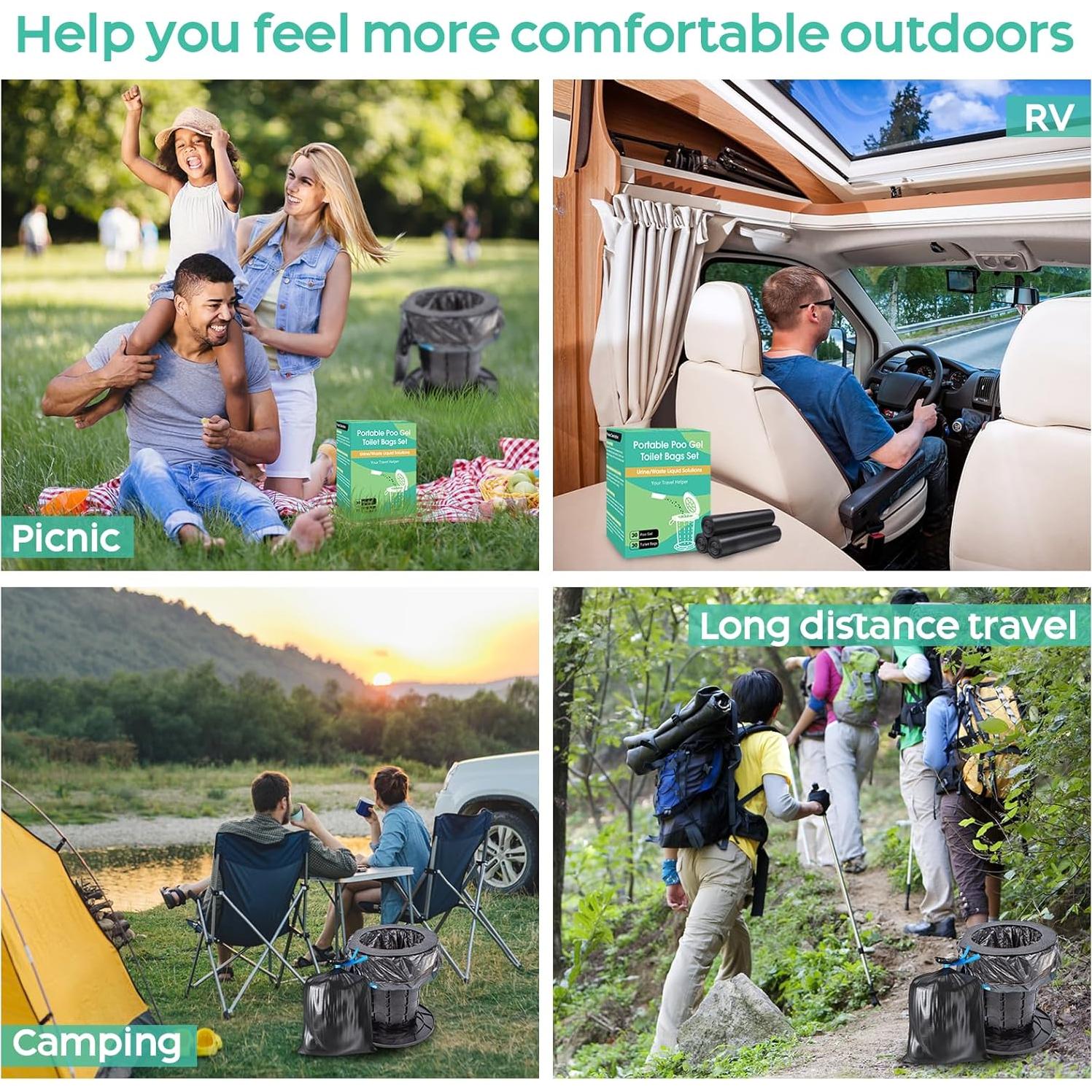 30 Bolsas de Inodoro Portátil Pakimi 8 Galones Camping