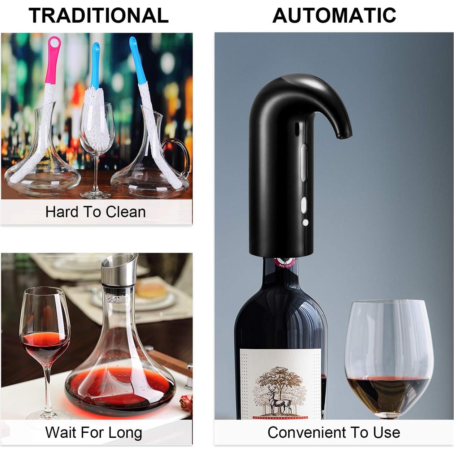 Aerador de Vino Eléctrico RICANK Negro 750ml USB