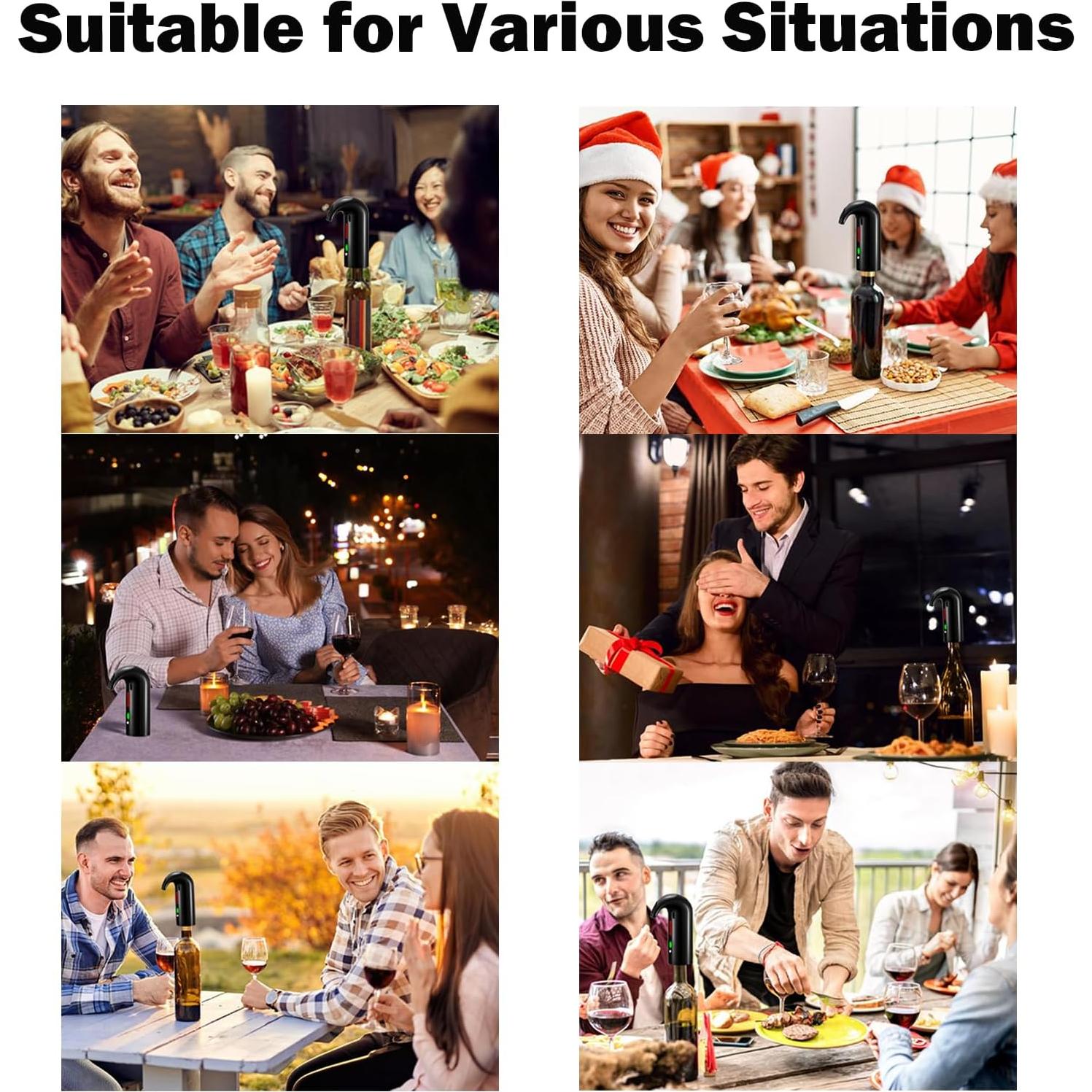 Aerador de Vino Eléctrico RICANK Negro 750ml USB