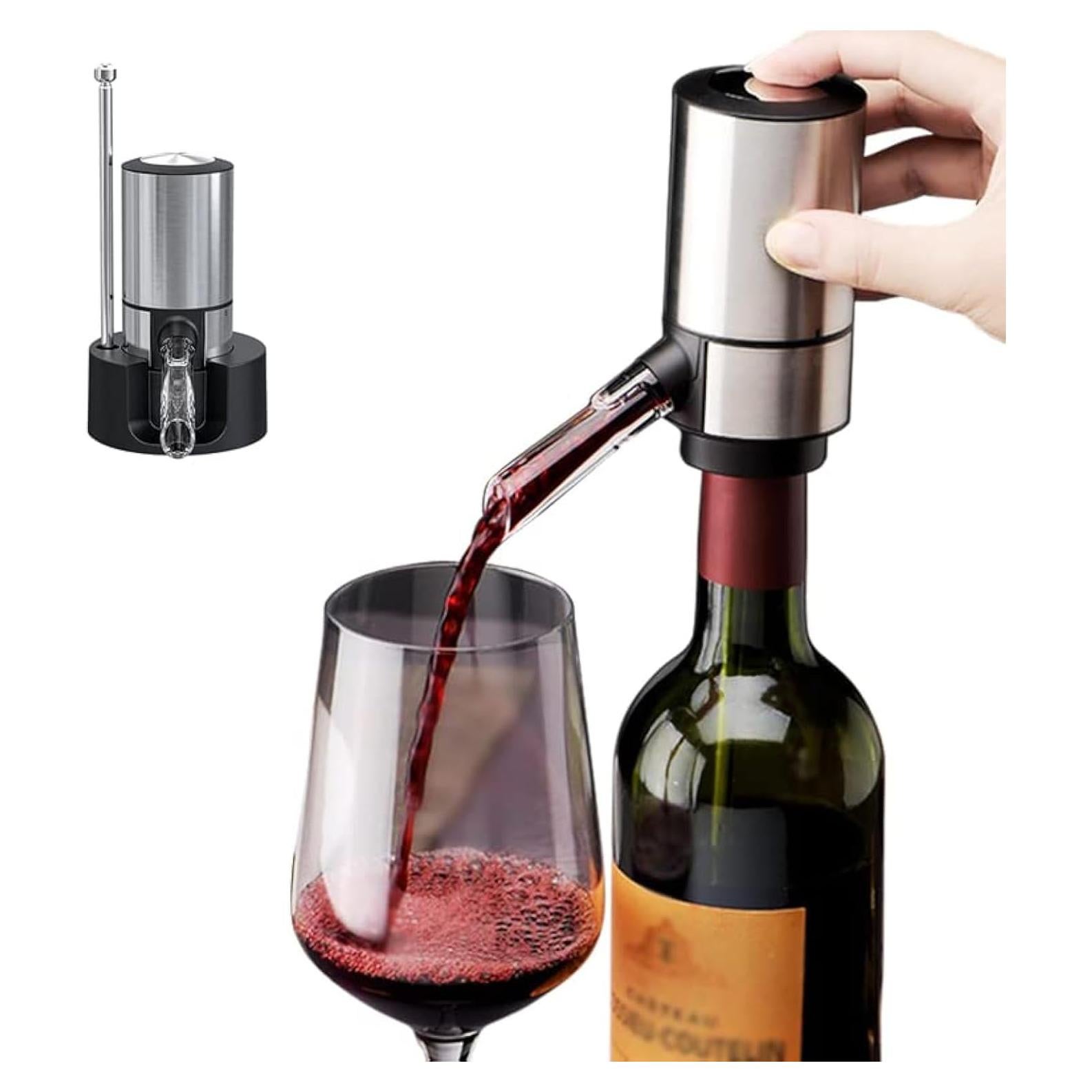 Aerador de Vino Eléctrico CorporateGiftPro, 0.32 kg, Plata