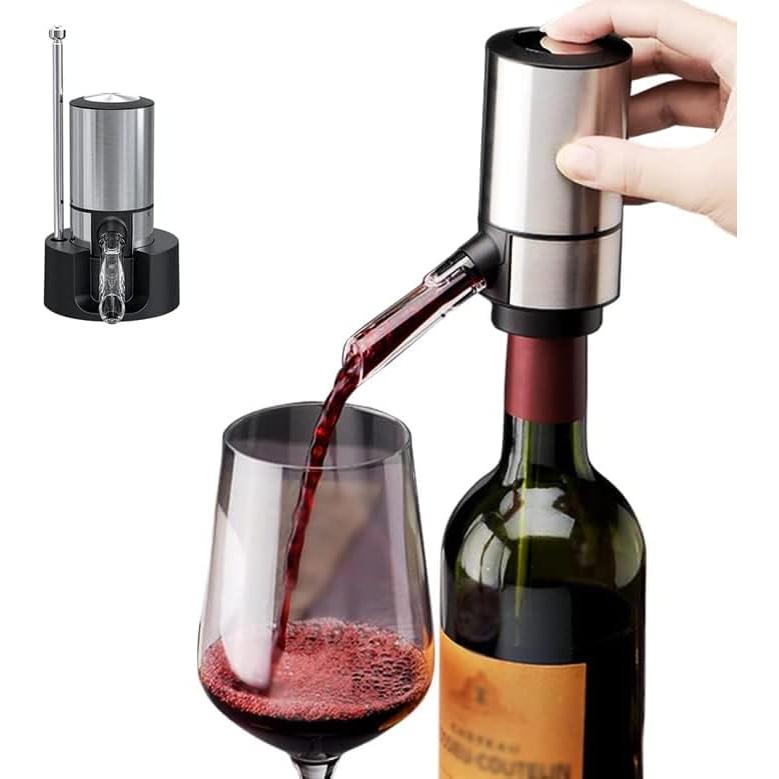 Aerador de Vino Eléctrico CorporateGiftPro, 0.32 kg, Plata