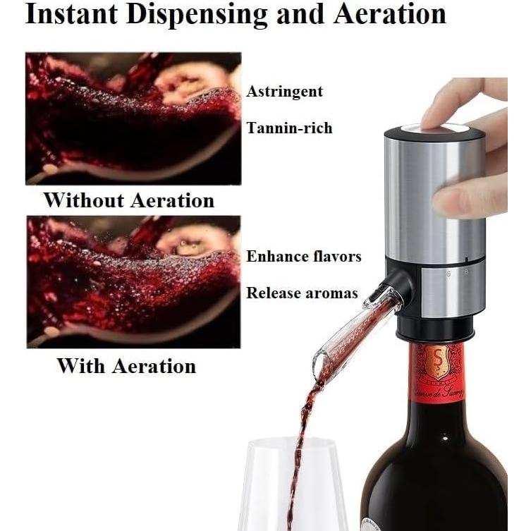 Aerador de Vino Eléctrico CorporateGiftPro, 0.32 kg, Plata