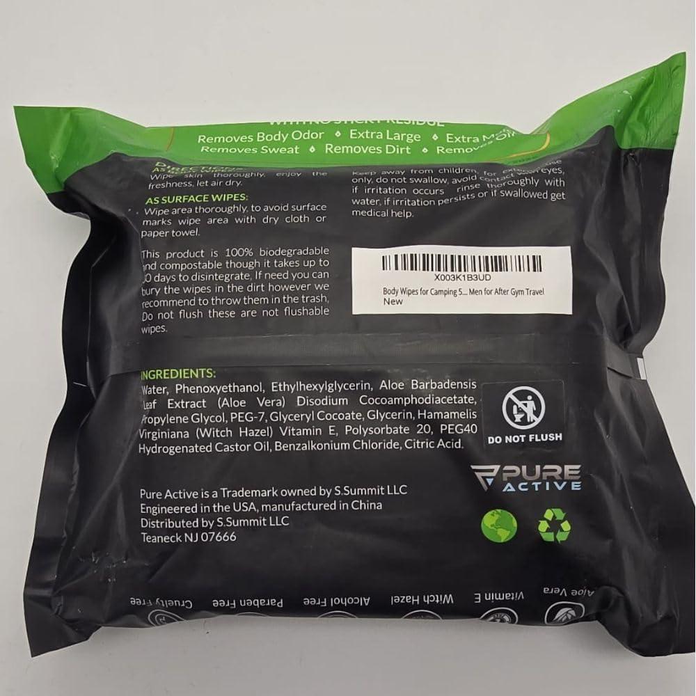 Toallitas Corporales Biodegradables Pure Active 50 Unidades