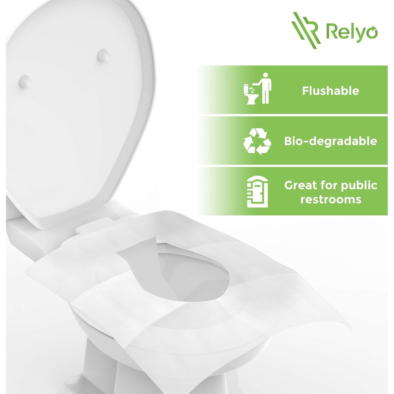 Cubiertas de Asiento de Inodoro Desechables Relyo 50 Pzas Biodegradables