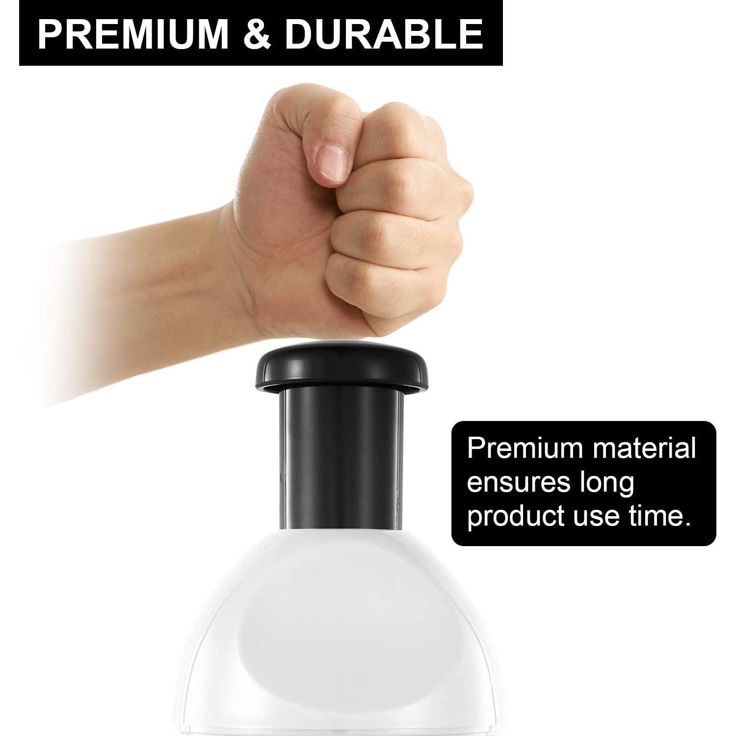 Picador de Alimentos Manual Geedel Blanco 181g Cuchilla Inoxidable