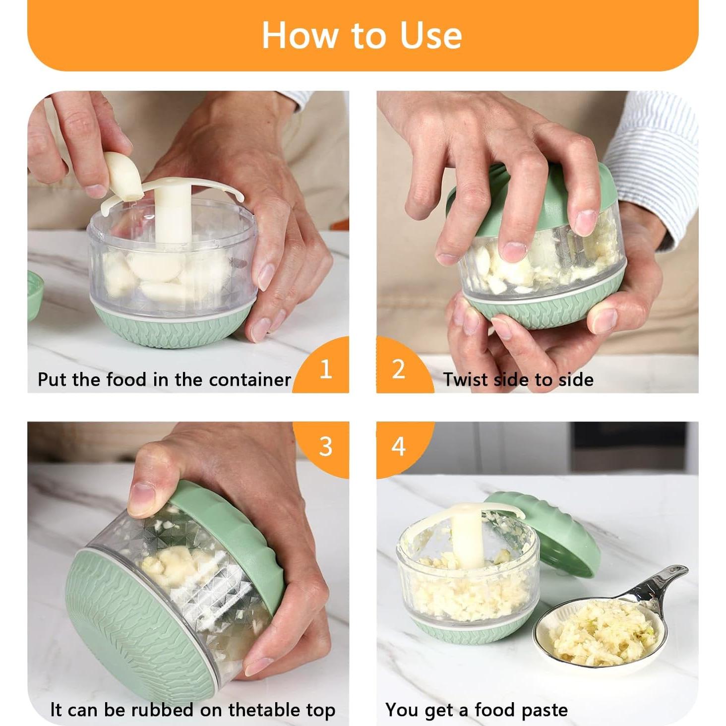 Picador de Ajo Manual BRIDZON Verde 218g Compacto