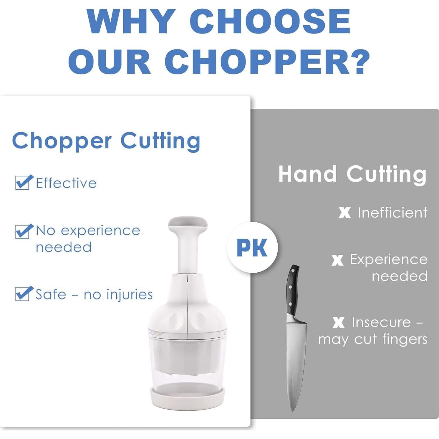 Cortador de Verduras Manual Mttobo Acero Inoxidable Blanco