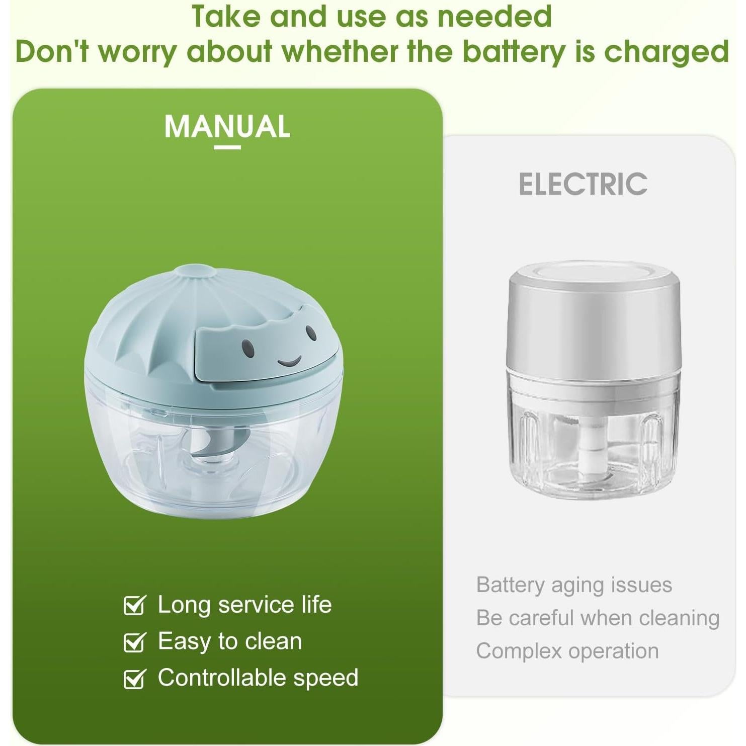 Picador de Ajo Manual SAYIHEXIHE 160ml Azul Multifuncional