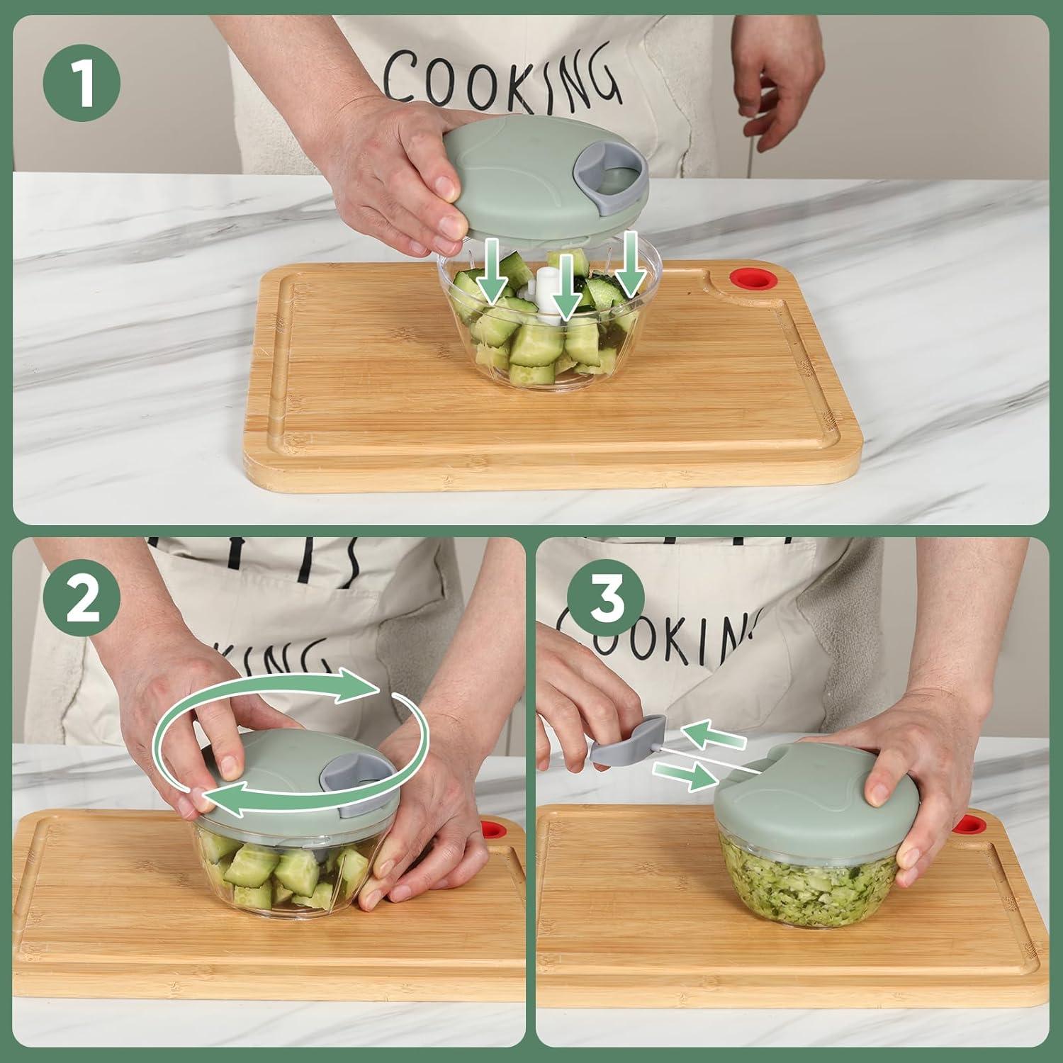 Picador Manual de Alimentos LGURT 500ML Verde - Cortador de Verduras