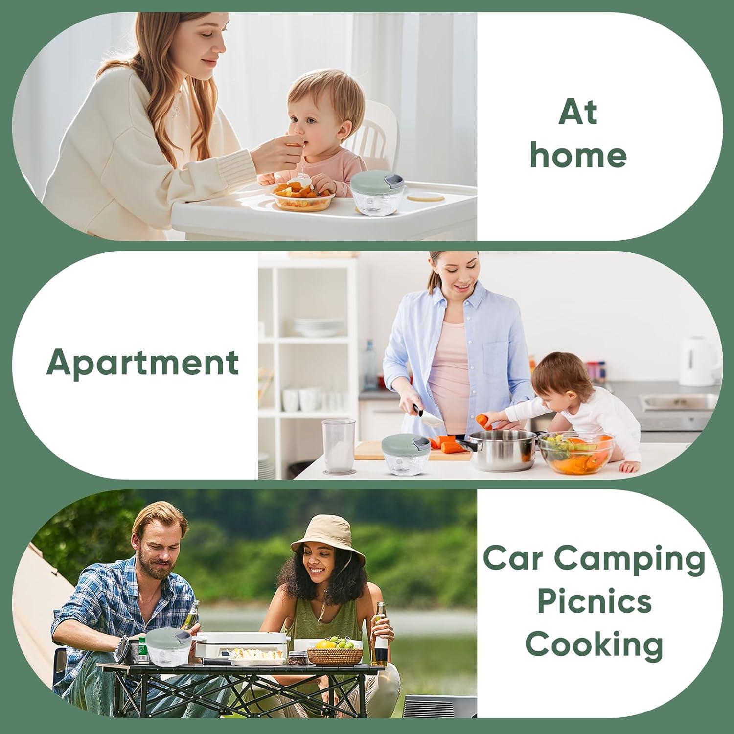 Picador Manual de Alimentos LGURT 500ML Verde - Cortador de Verduras