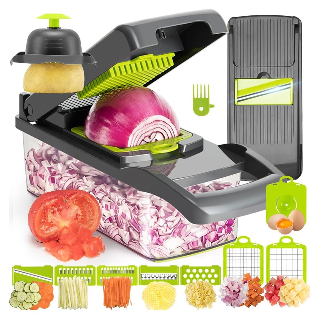 Picador de Verduras KEOUKE 12 en 1 Manual Gris