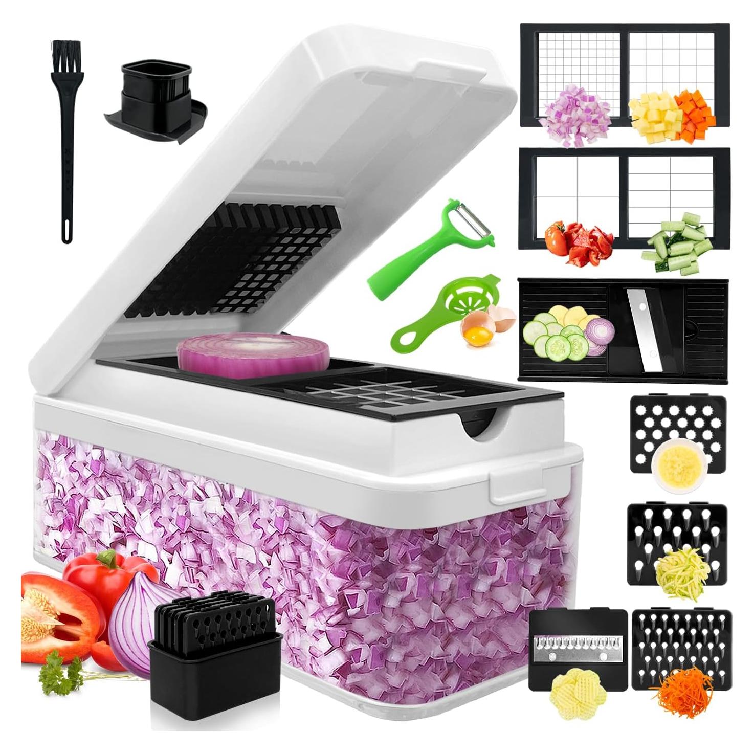 Cortador de Verduras SUREWIN 9 Cuchillas Acero Inoxidable