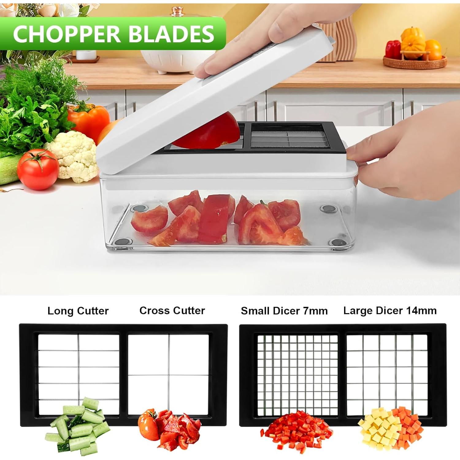 Cortador de Verduras SUREWIN 9 Cuchillas Acero Inoxidable