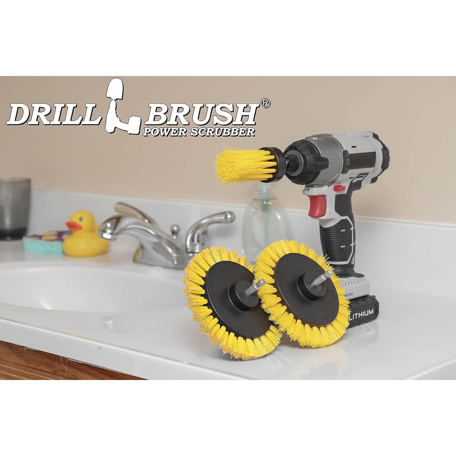 Juego de cepillos de limpieza Drill Brush 3 piezas amarillos
