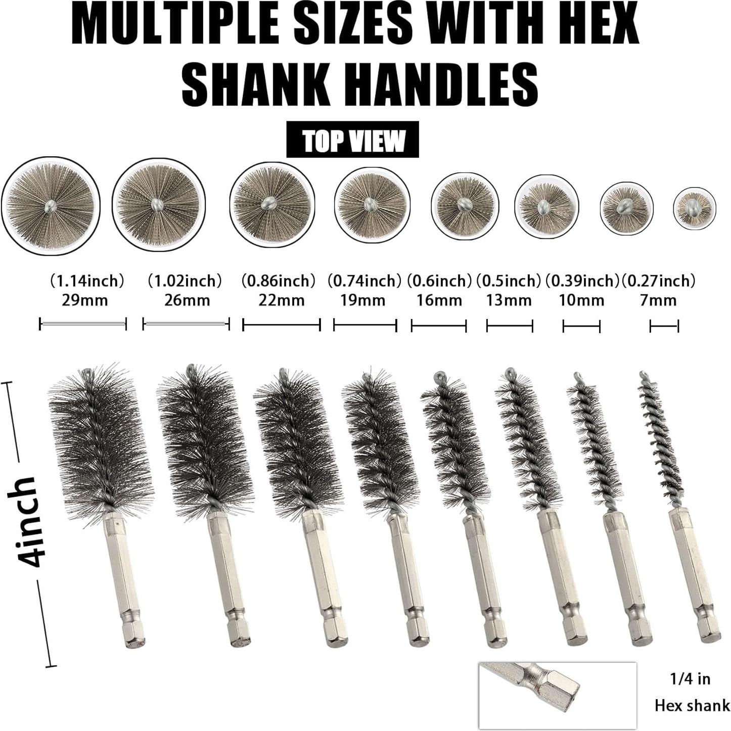 Juego de Cepillos de Alambre MAXMAN 8 Piezas Acero Inoxidable