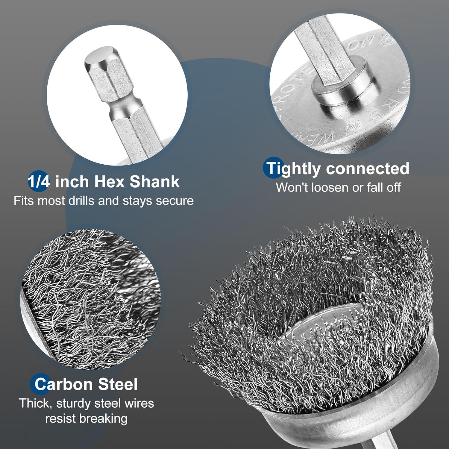 Juego de 6 cepillos de alambre Pylevemv para taladro