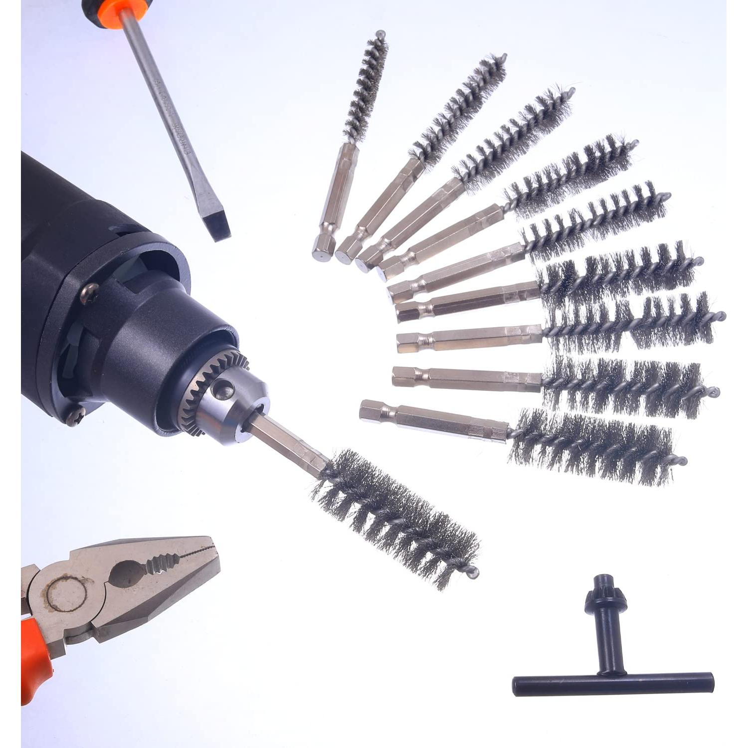 Juego de 10 cepillos de perforación WENORA acero inoxidable