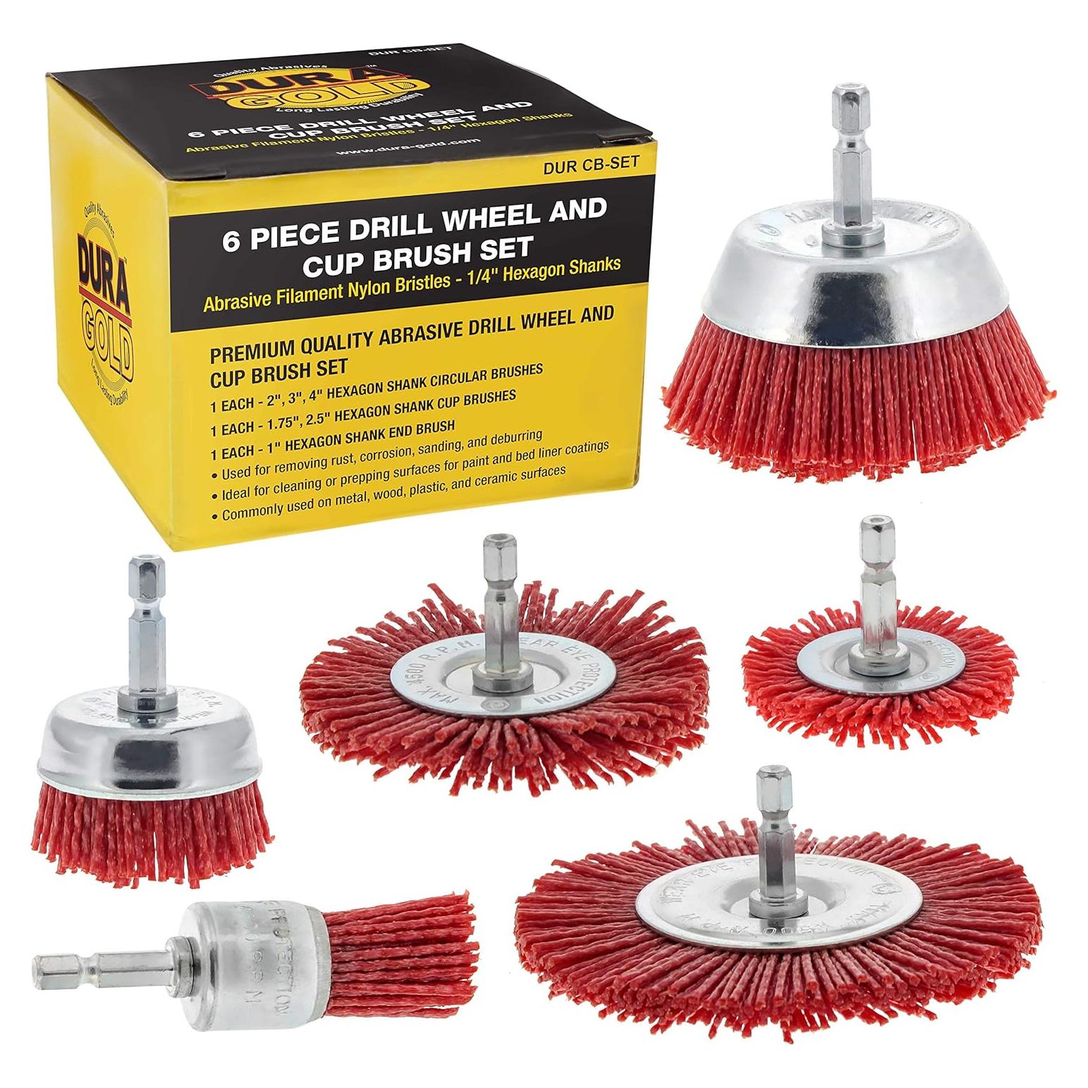 Juego de Cepillos de Copa Abrasivos Dura-Gold 6 Piezas