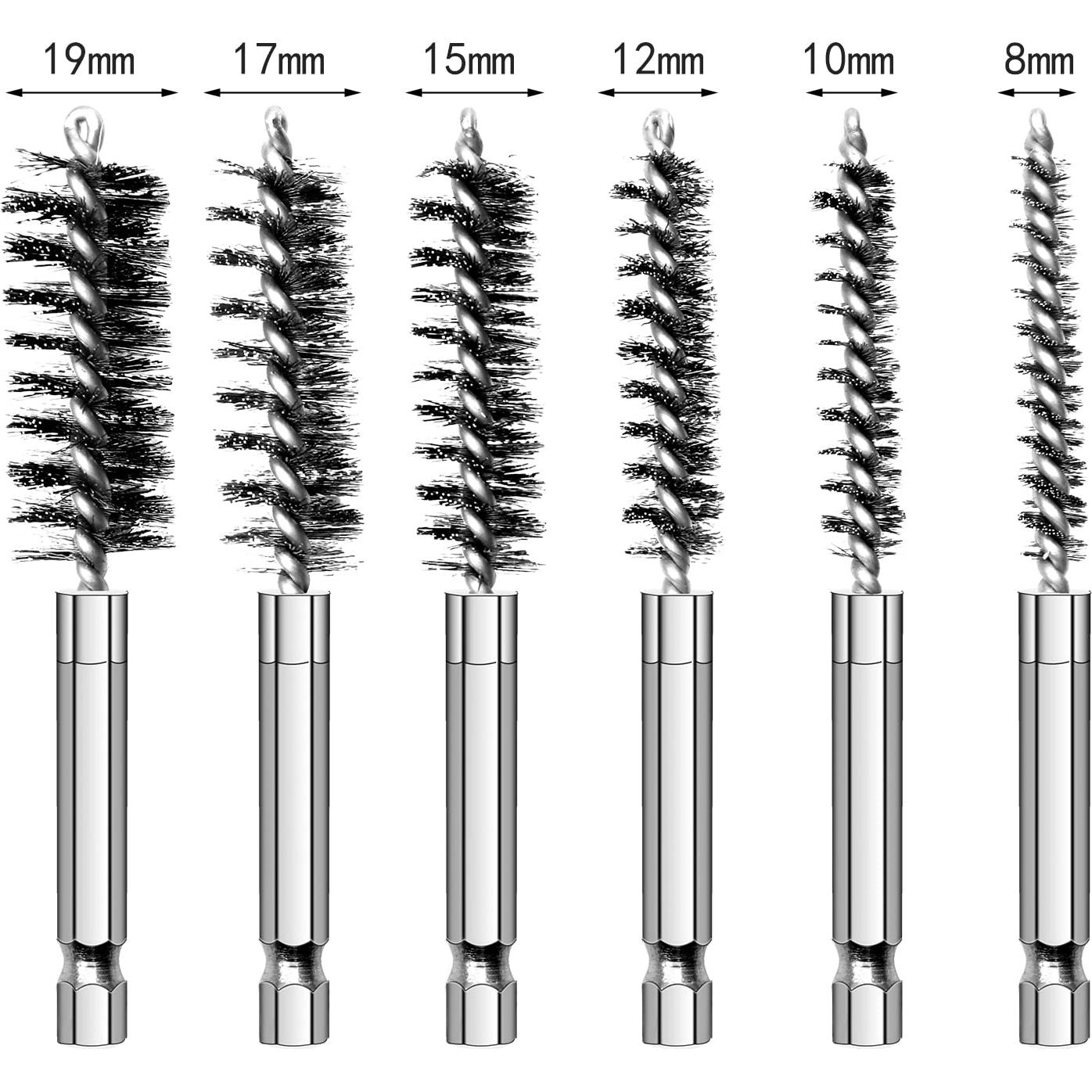 Juego de 6 cepillos de alambre trenzado MAXMAN 10-19mm