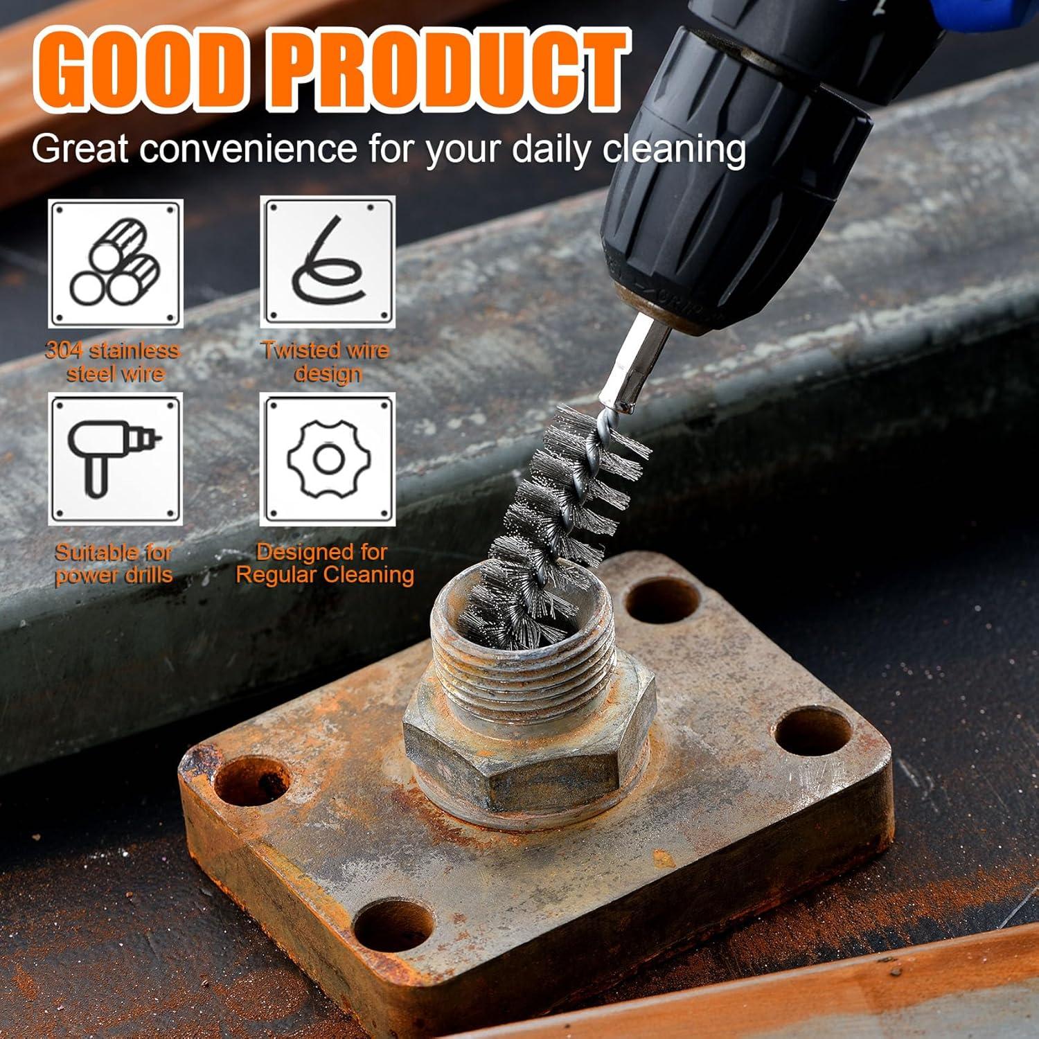 Juego de 6 cepillos de alambre trenzado MAXMAN 10-19mm