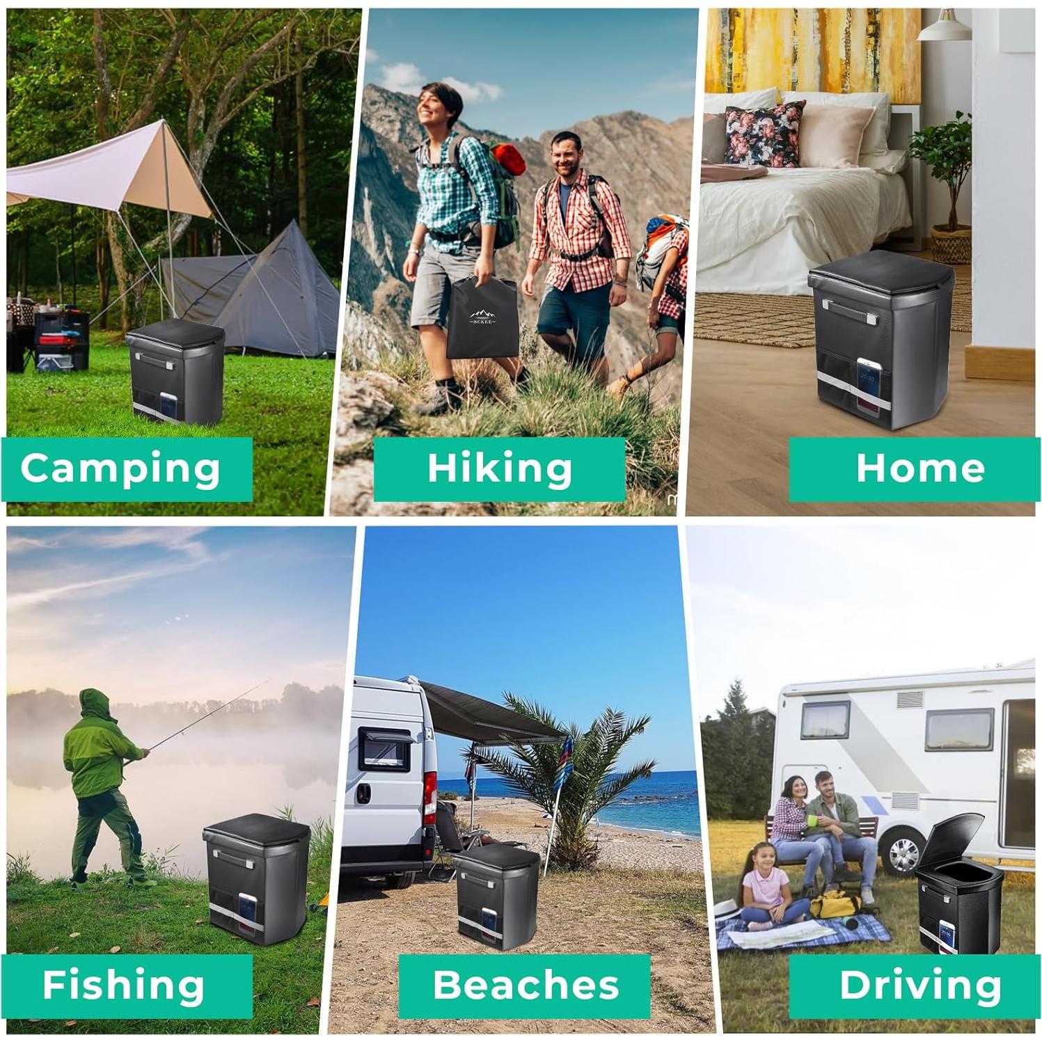 Inodoro Portátil Sckee XL 41.9 cm para Camping y Viajes