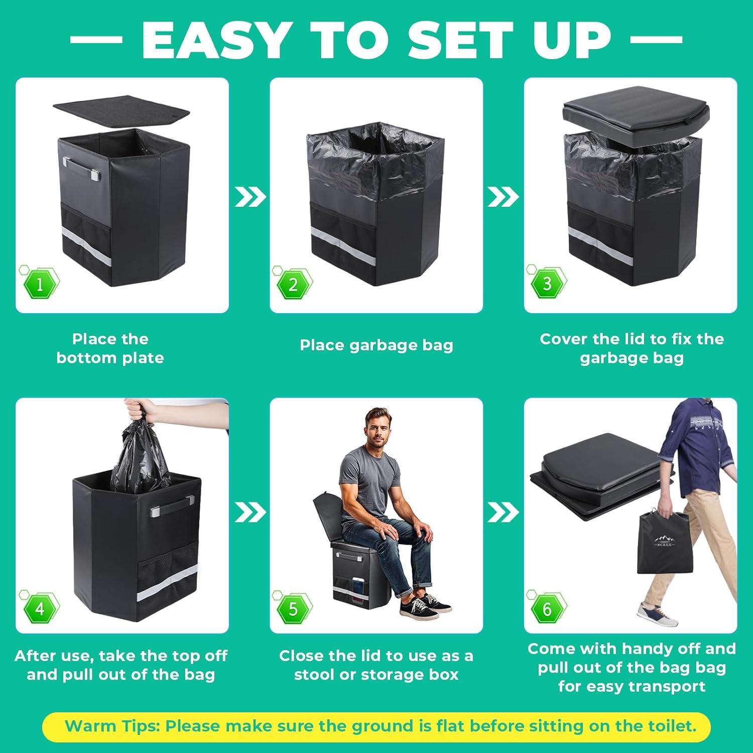 Inodoro Portátil Sckee XL 41.9 cm para Camping y Viajes