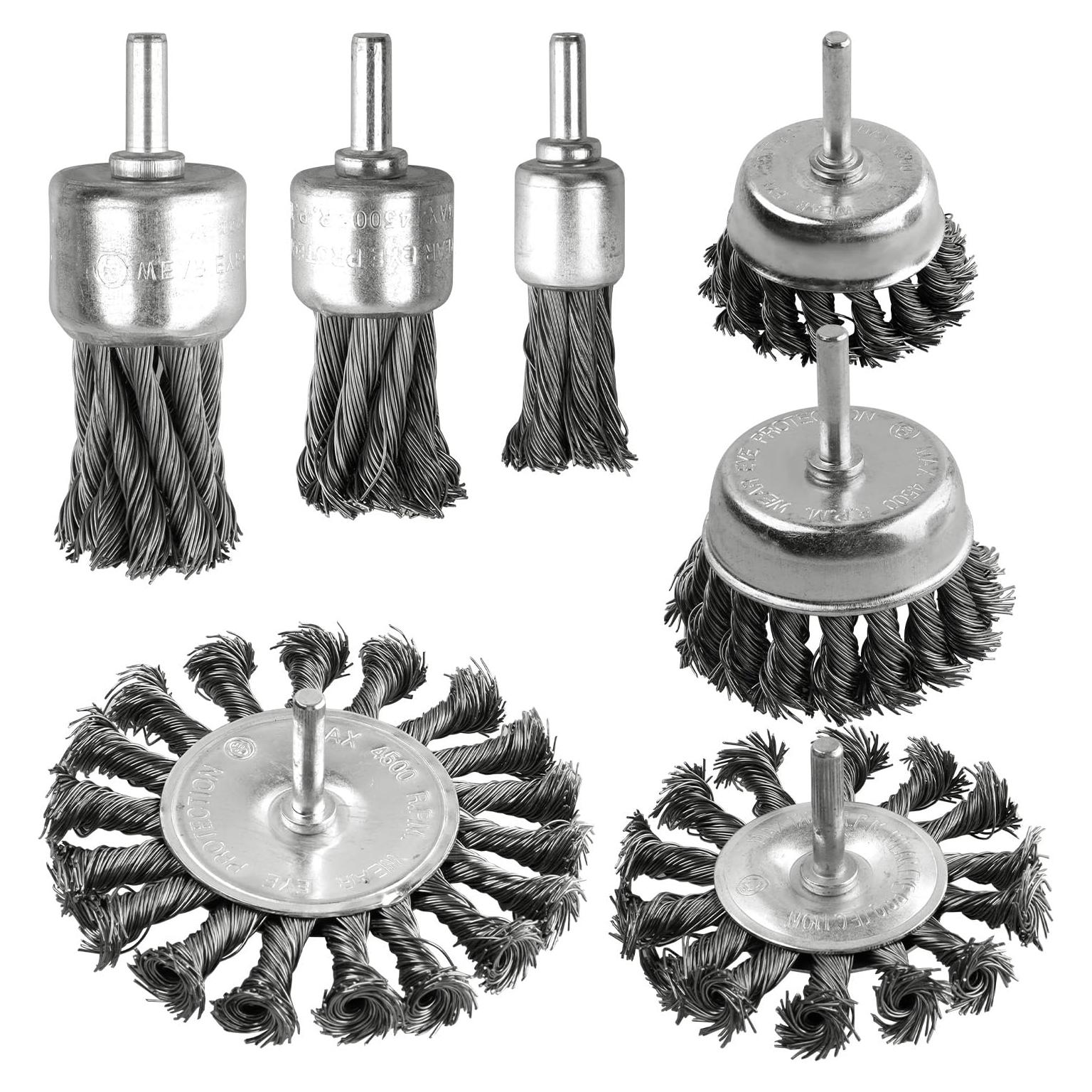 Juego de cepillos de alambre AOKLIT 7 piezas para taladro
