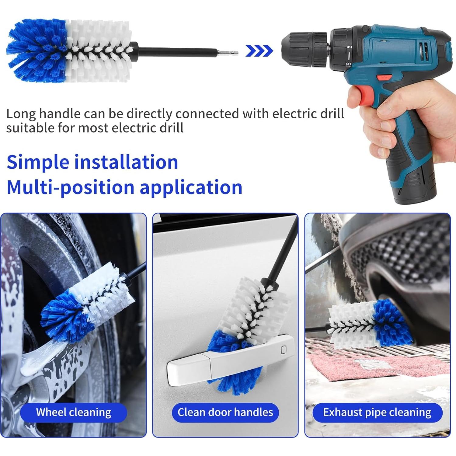 Kit de cepillos de limpieza de ruedas ETOUPA 3 piezas