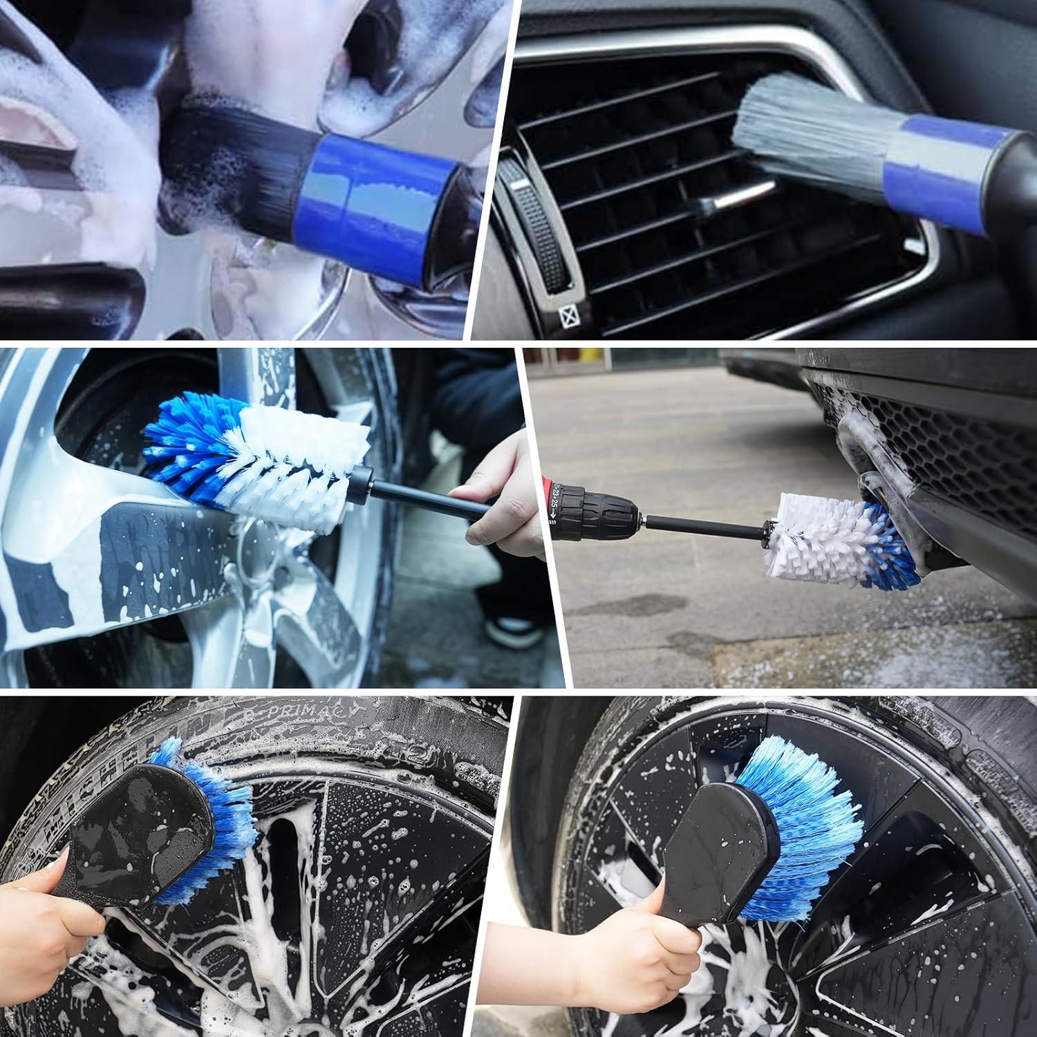 Kit de cepillos de limpieza de ruedas ETOUPA 3 piezas