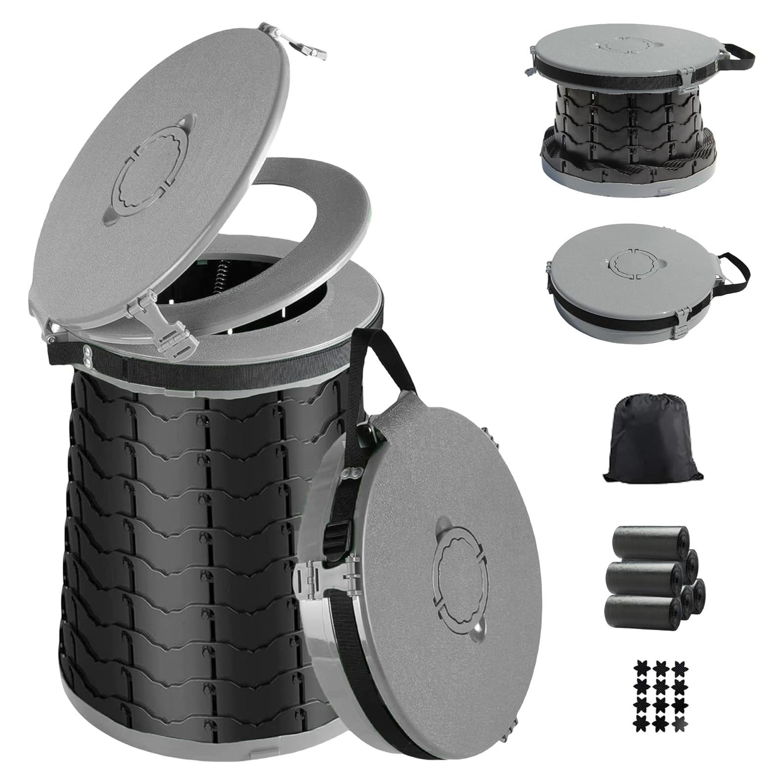 Inodoro Portátil PLOGGING 2024 Ajustable Camping Gris