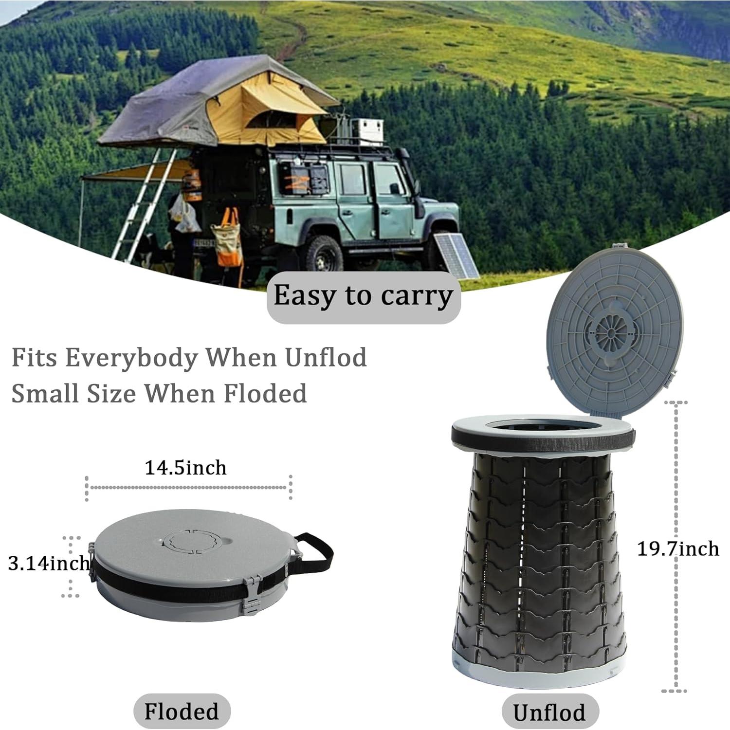 Inodoro Portátil PLOGGING 2024 Ajustable Camping Gris