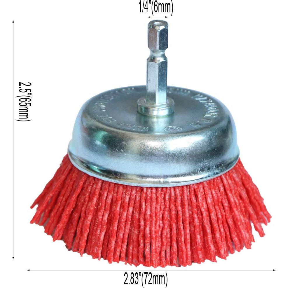 3 Piezas Cepillos de Copa Nylon FPPO 80 120 320 para Taladro